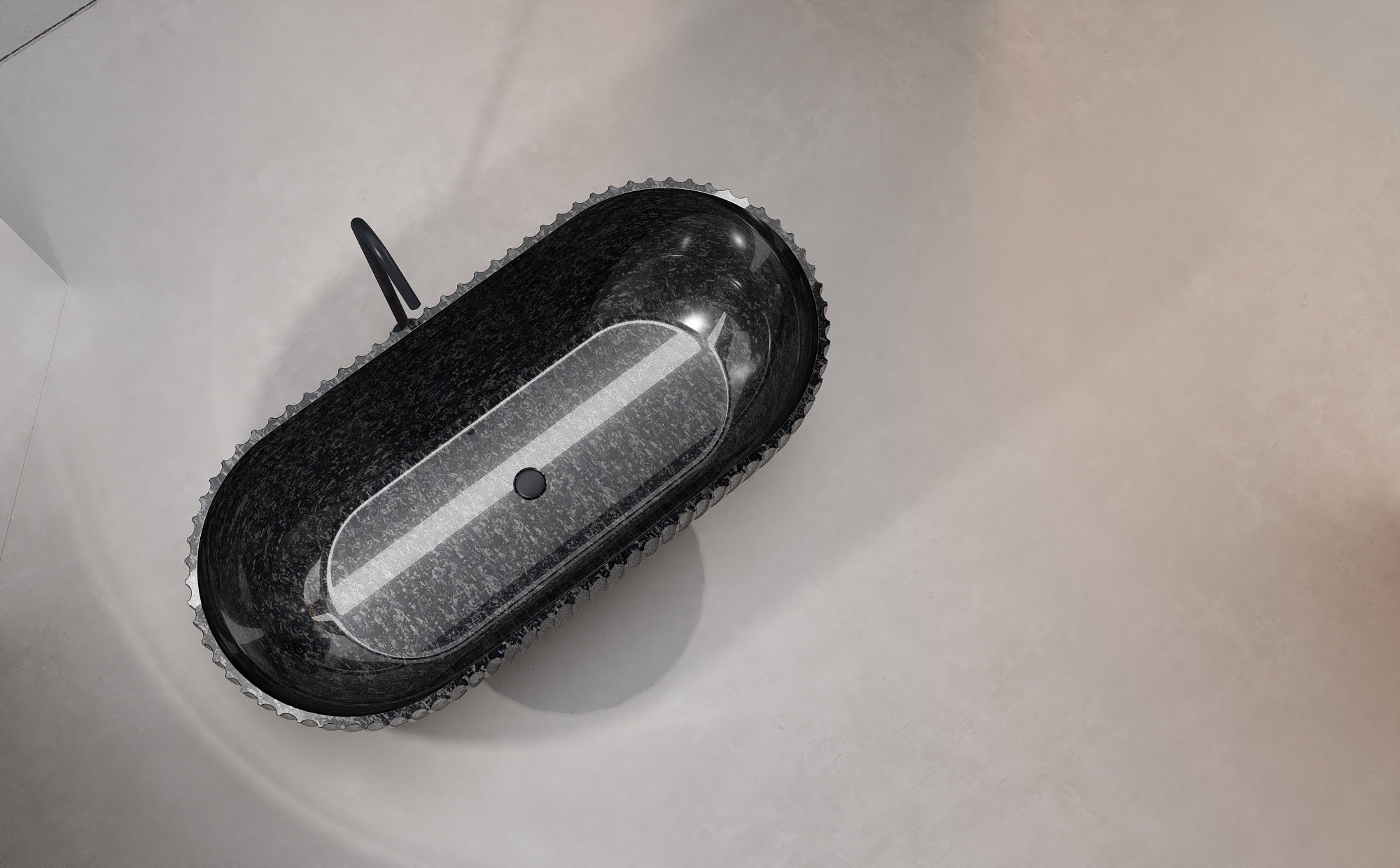 MonBlari 99911 oval carbon fiber bath top view