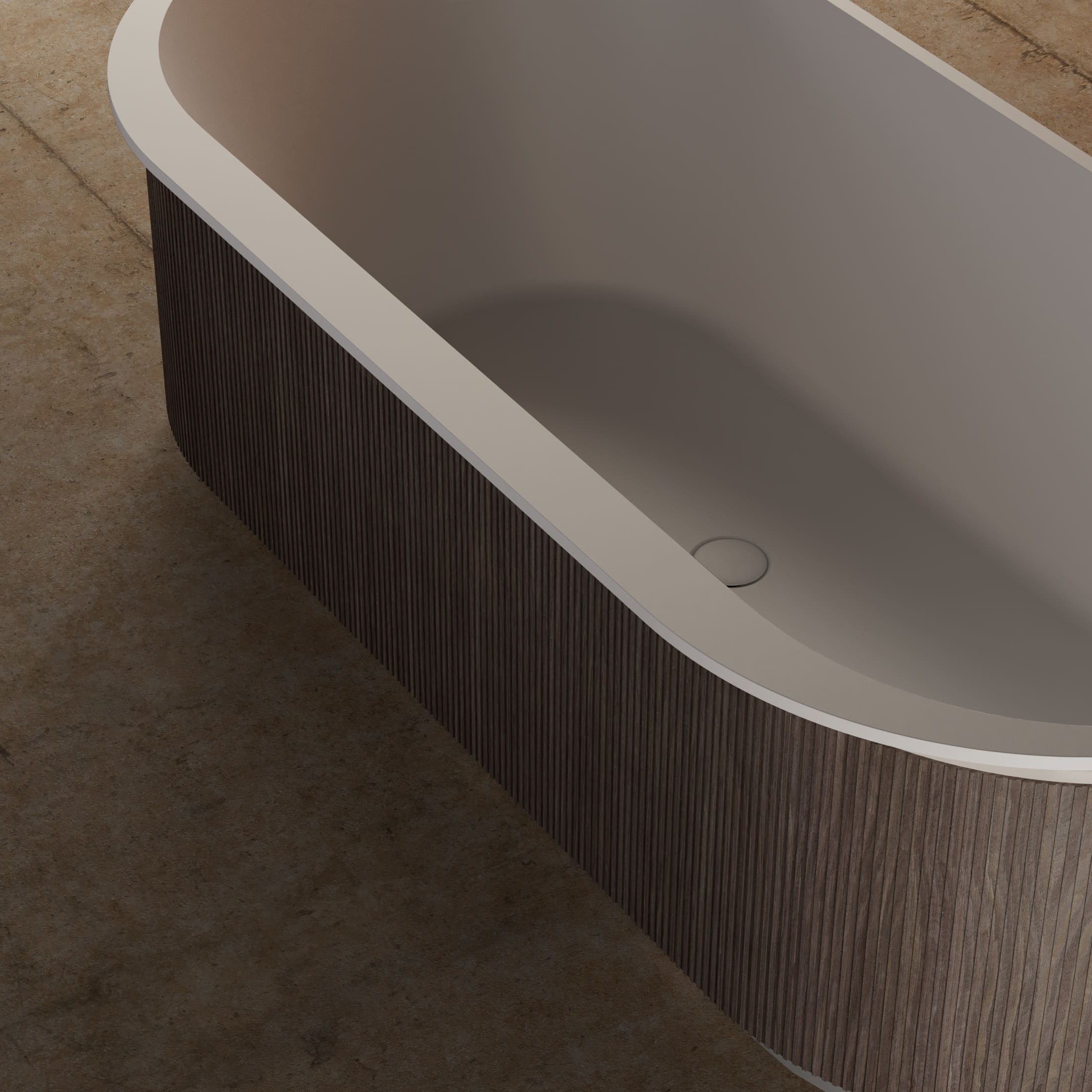 MonBlari Forest Series Bath Diagonal View Close-up-1700x750x550mm-Scenario