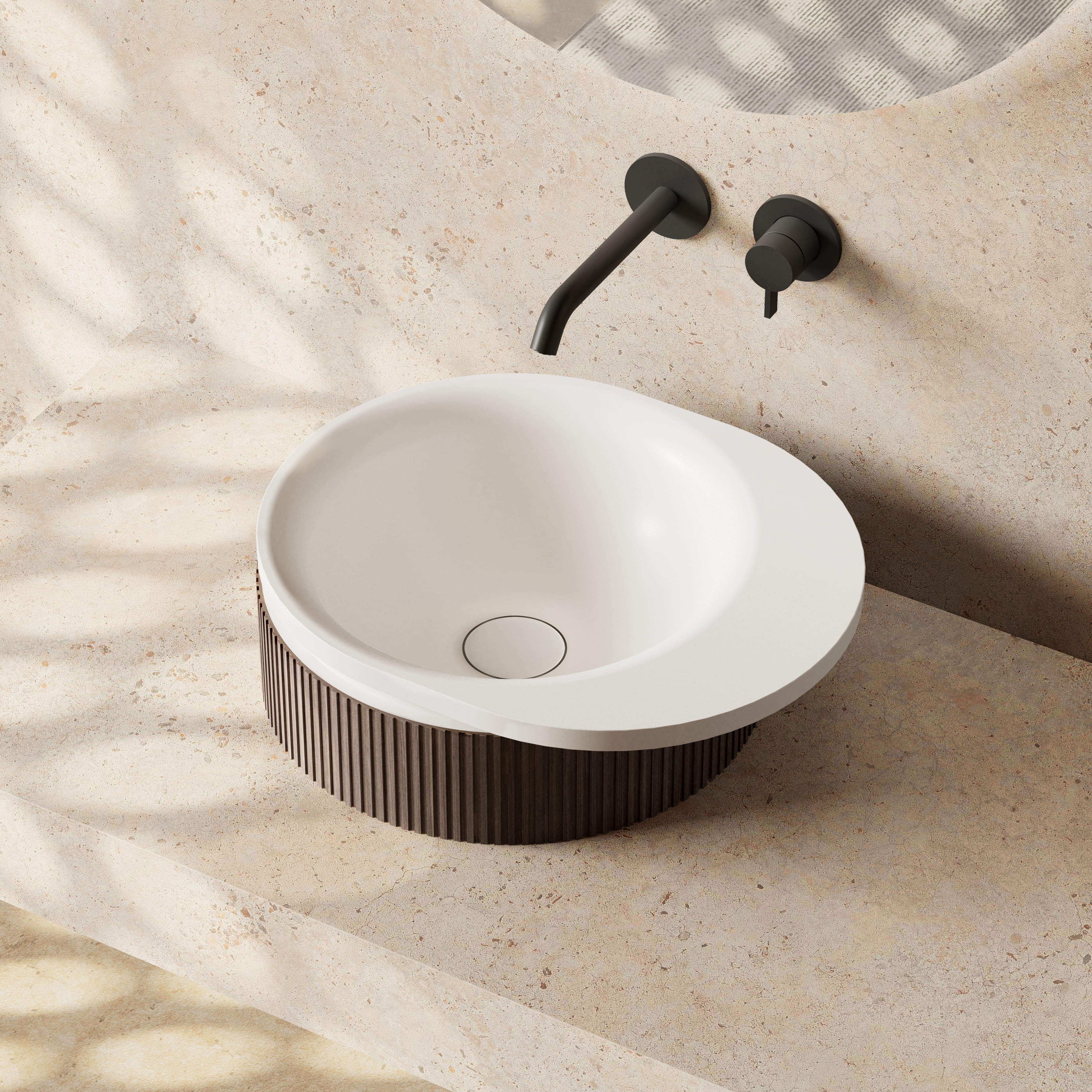 MonBlari FOREST Series Vessel Basin Diagonal Top View Panorama-380x460x150mm-Scenario