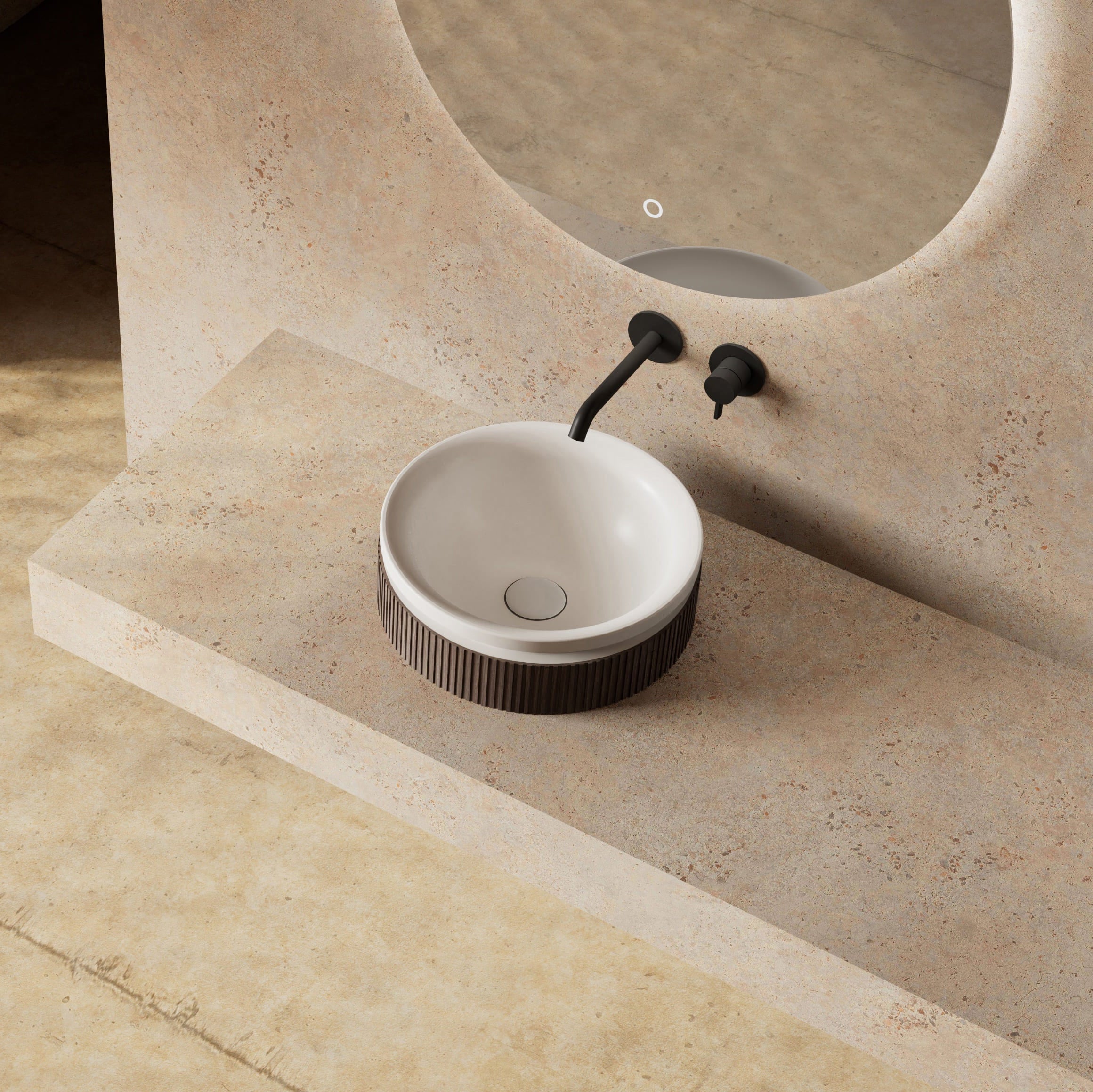 MonBlari Forest Series Vessel Basin Side View Panorama-380x380x150mm-Scenario