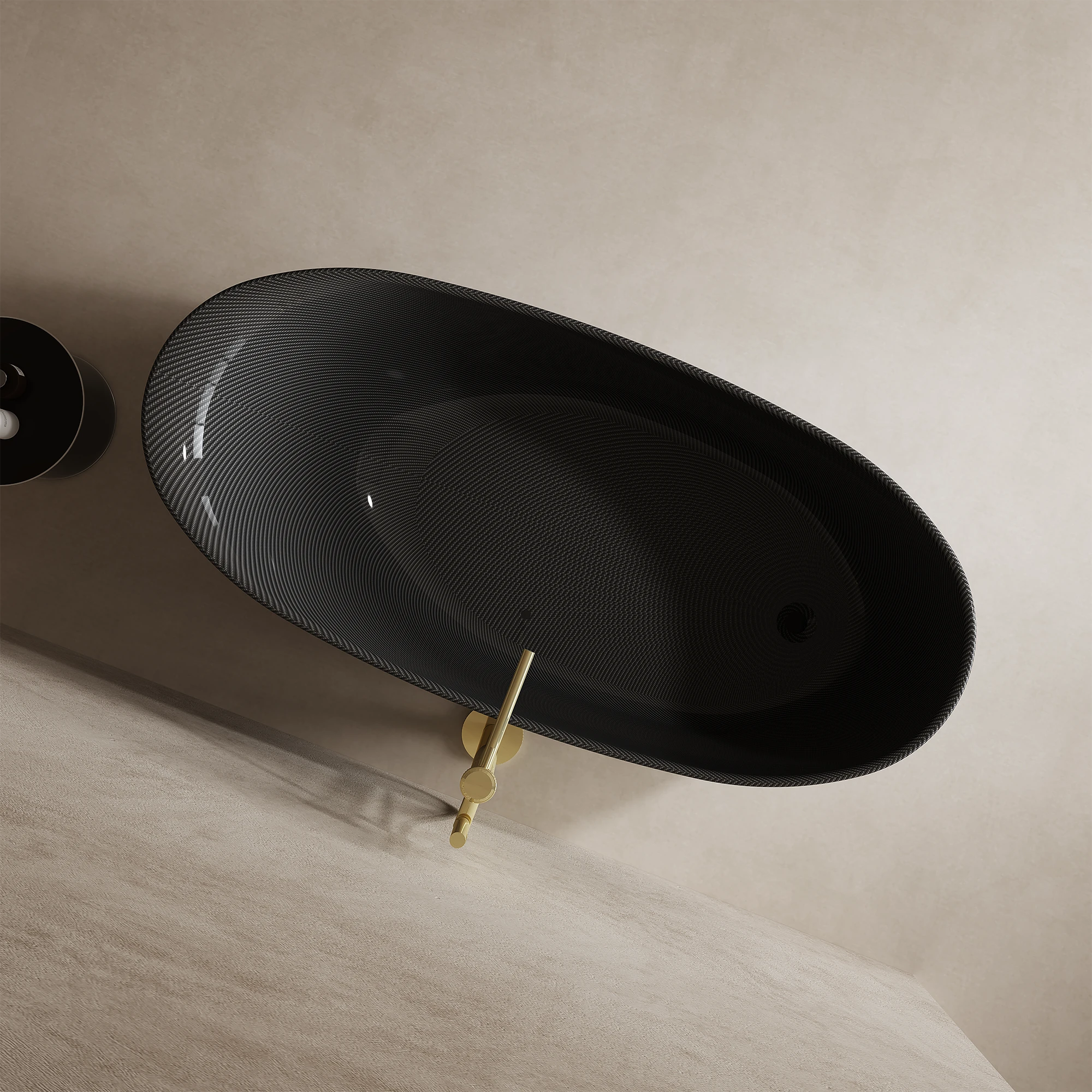 MonBlari Ingot-Shaped 99973 Carbon Fiber Bath Top View Close-up