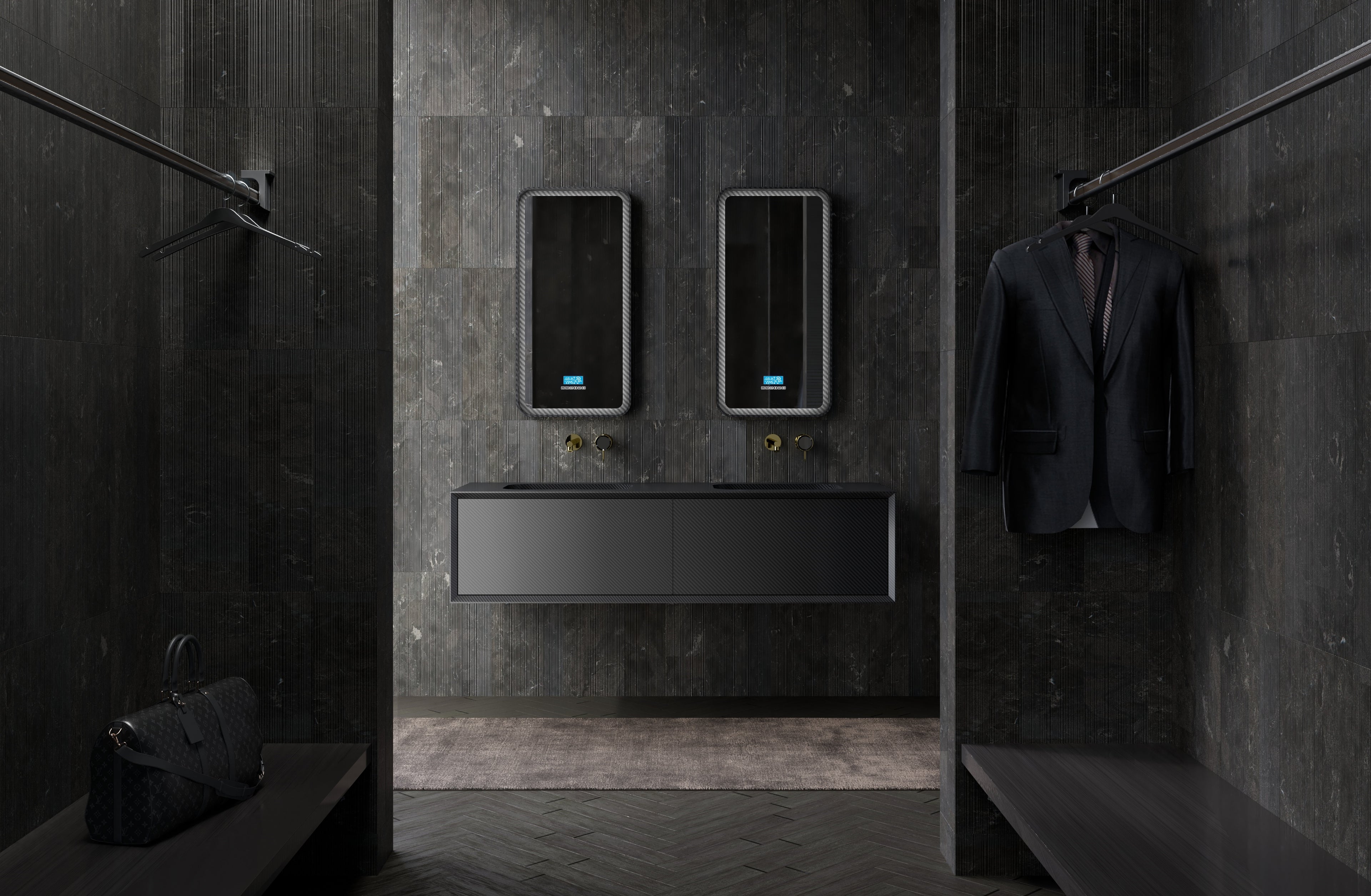 MonBlari MC-V9962 carbon fiber vanity units with mirror-1200mm