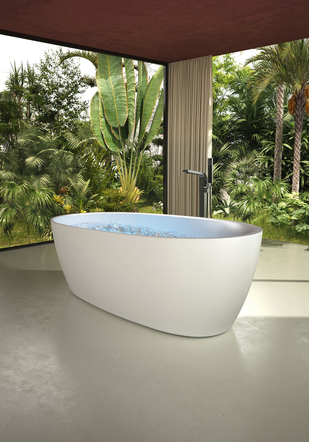 MonBlari MR-88812M solid surface bath diagonal view