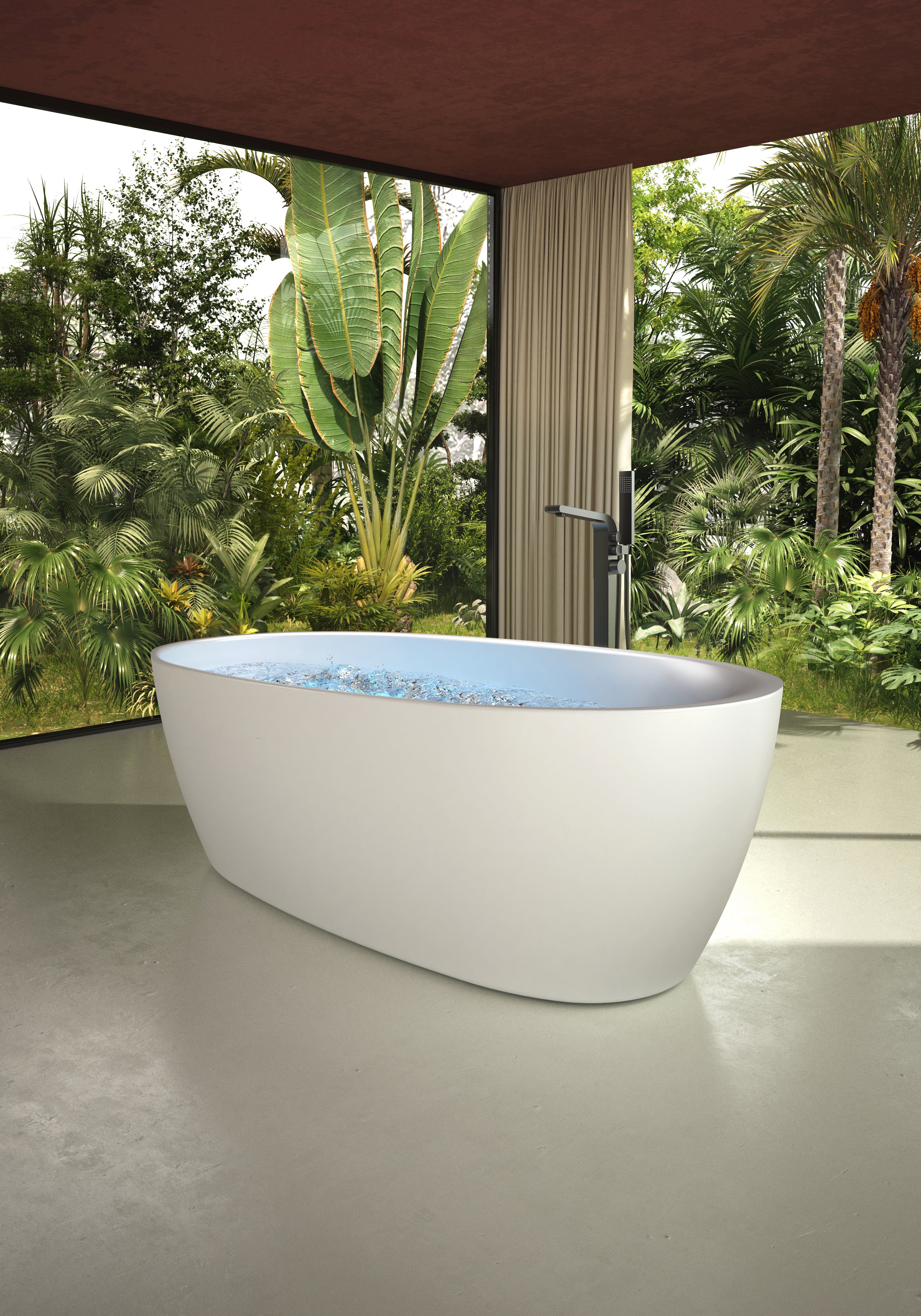 MonBlari MR-88812M solid surface bath diagonal view