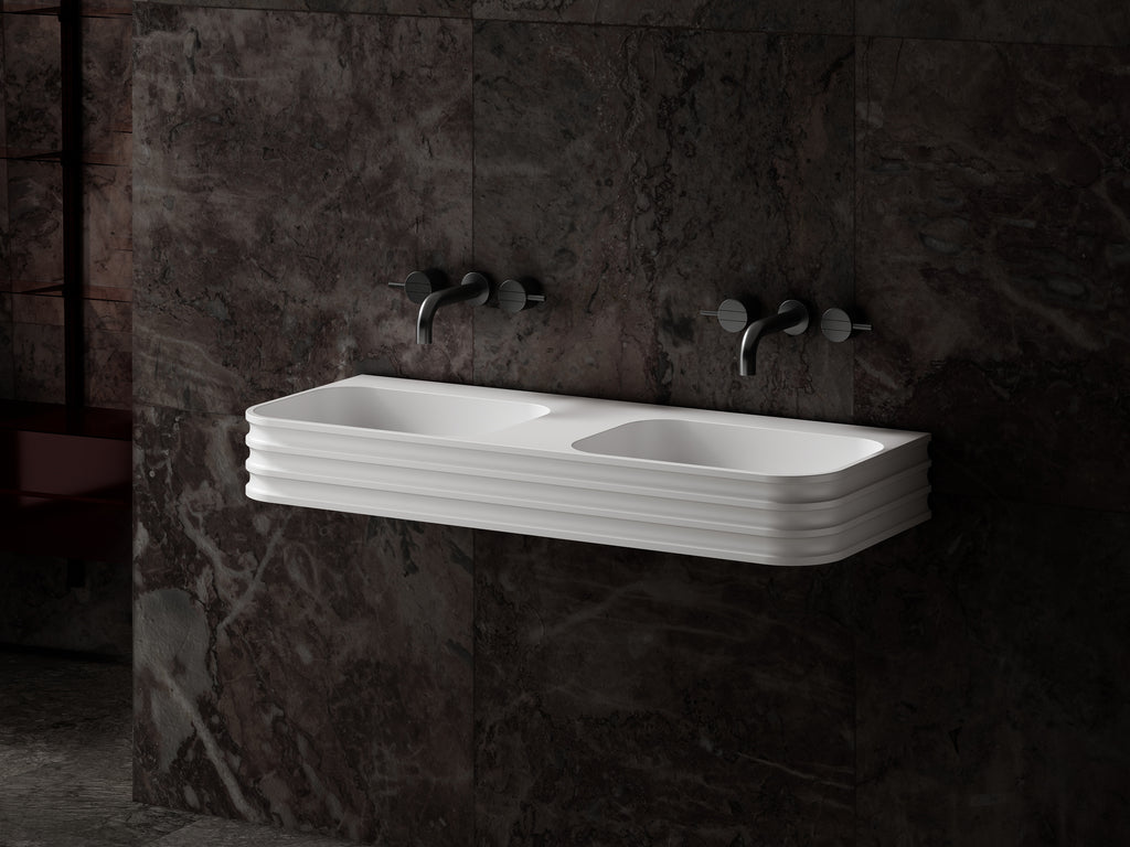 MonBlari MR-G8806-2 solid surface basin side view