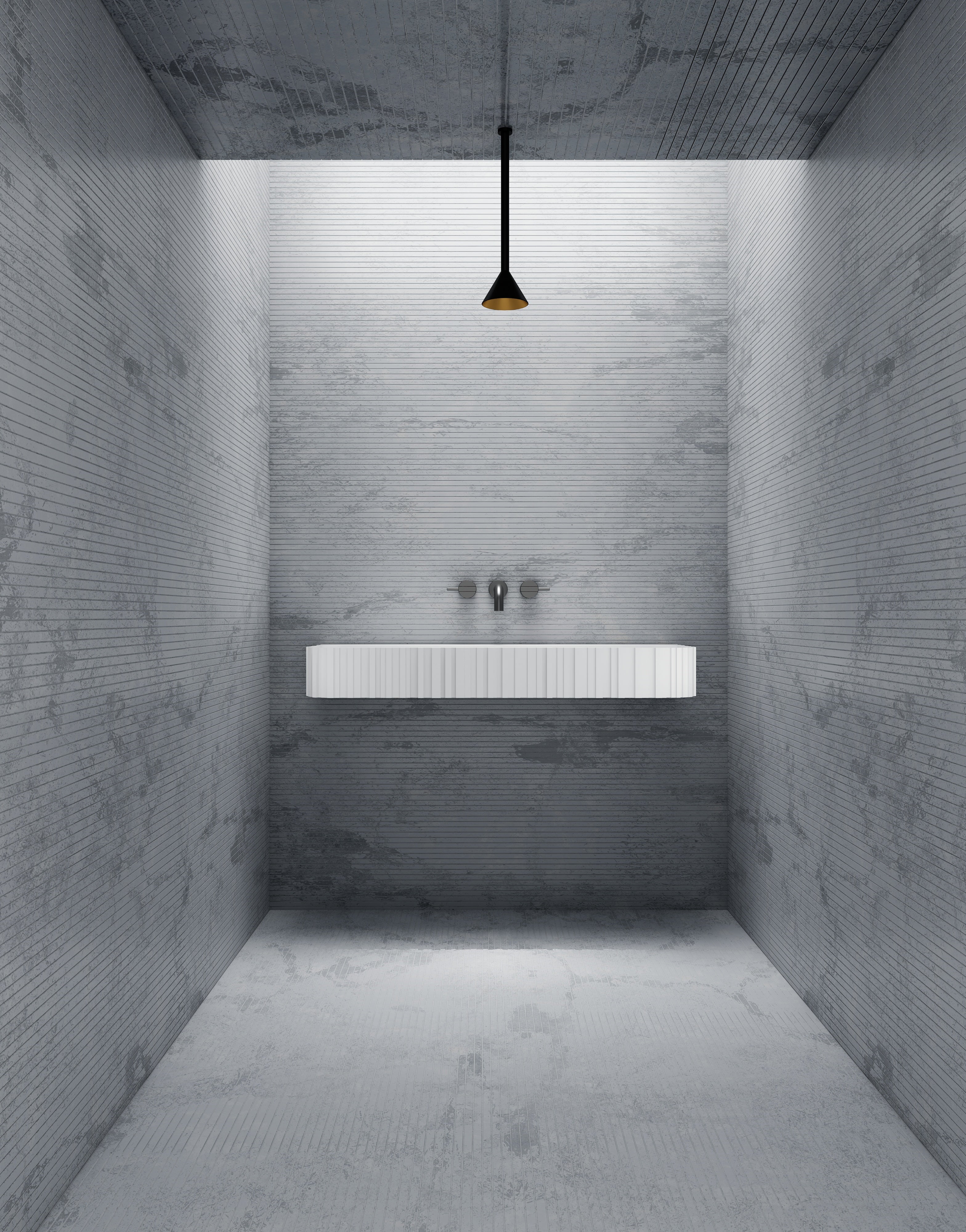 MonBlari MR-G8856-1 solid surface wall-mounted basin front view