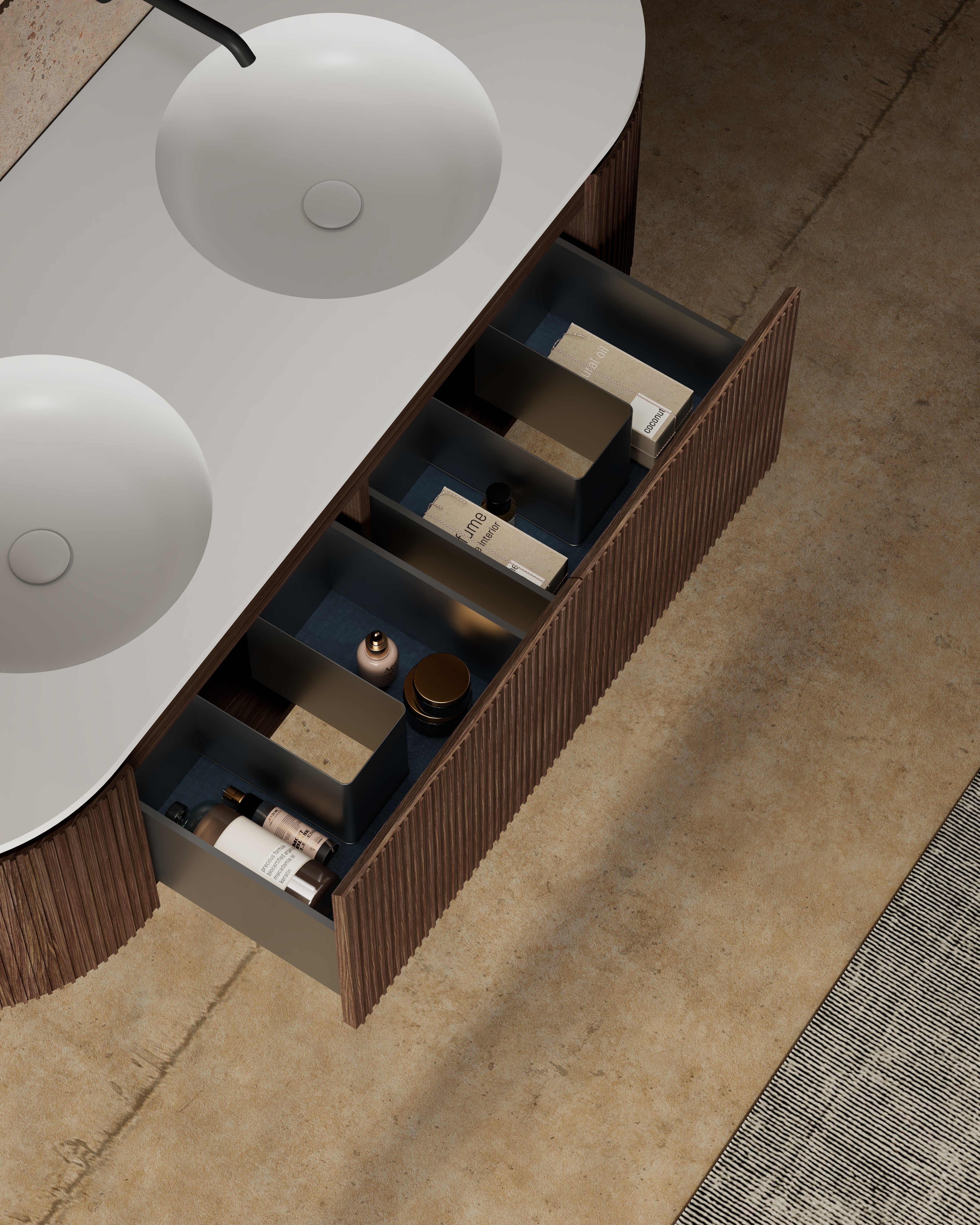 MonBlari MW-V0602 double vanity units with mirror-1500mm top view close-up