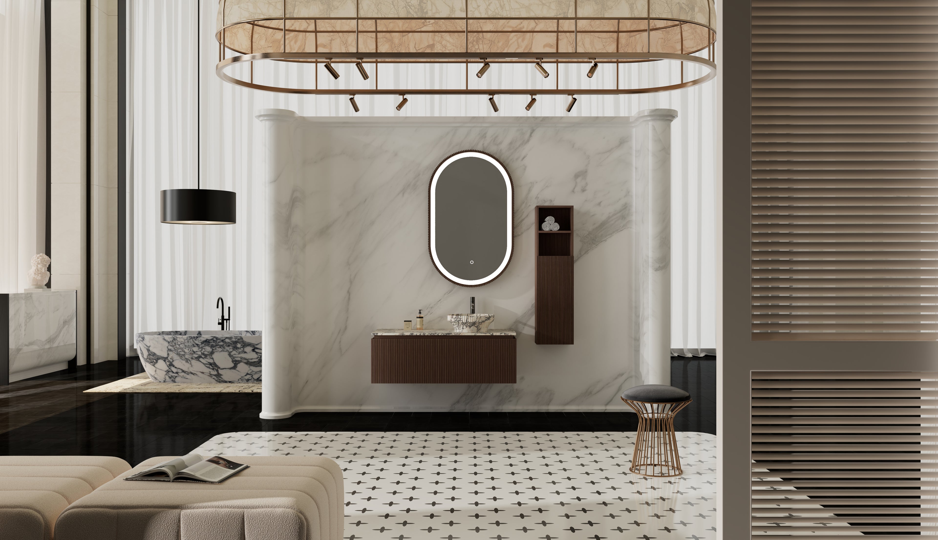 MonBlari MW-V0633M Vanity Unit with Mirror (1600mm) Front View