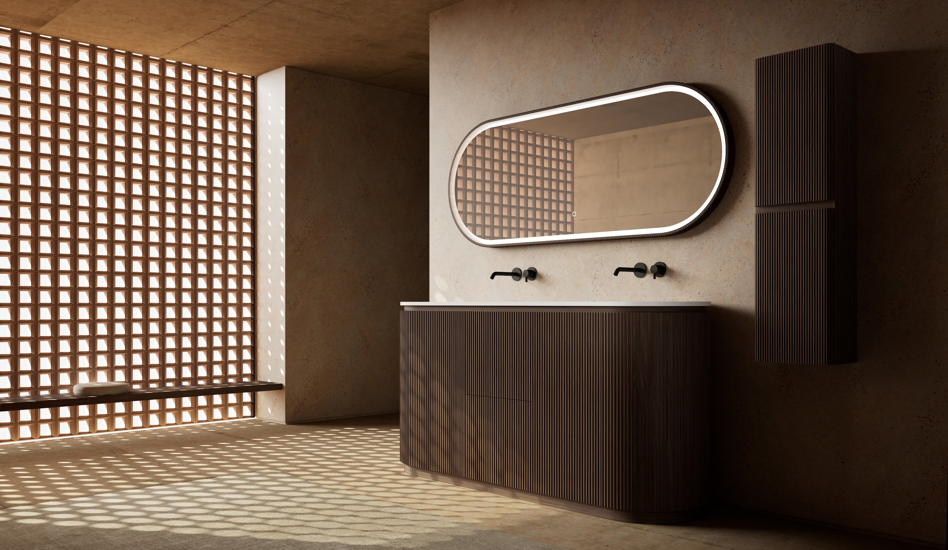 MonBlari MW-V0692A double vanity units with mirror-1800mm side view