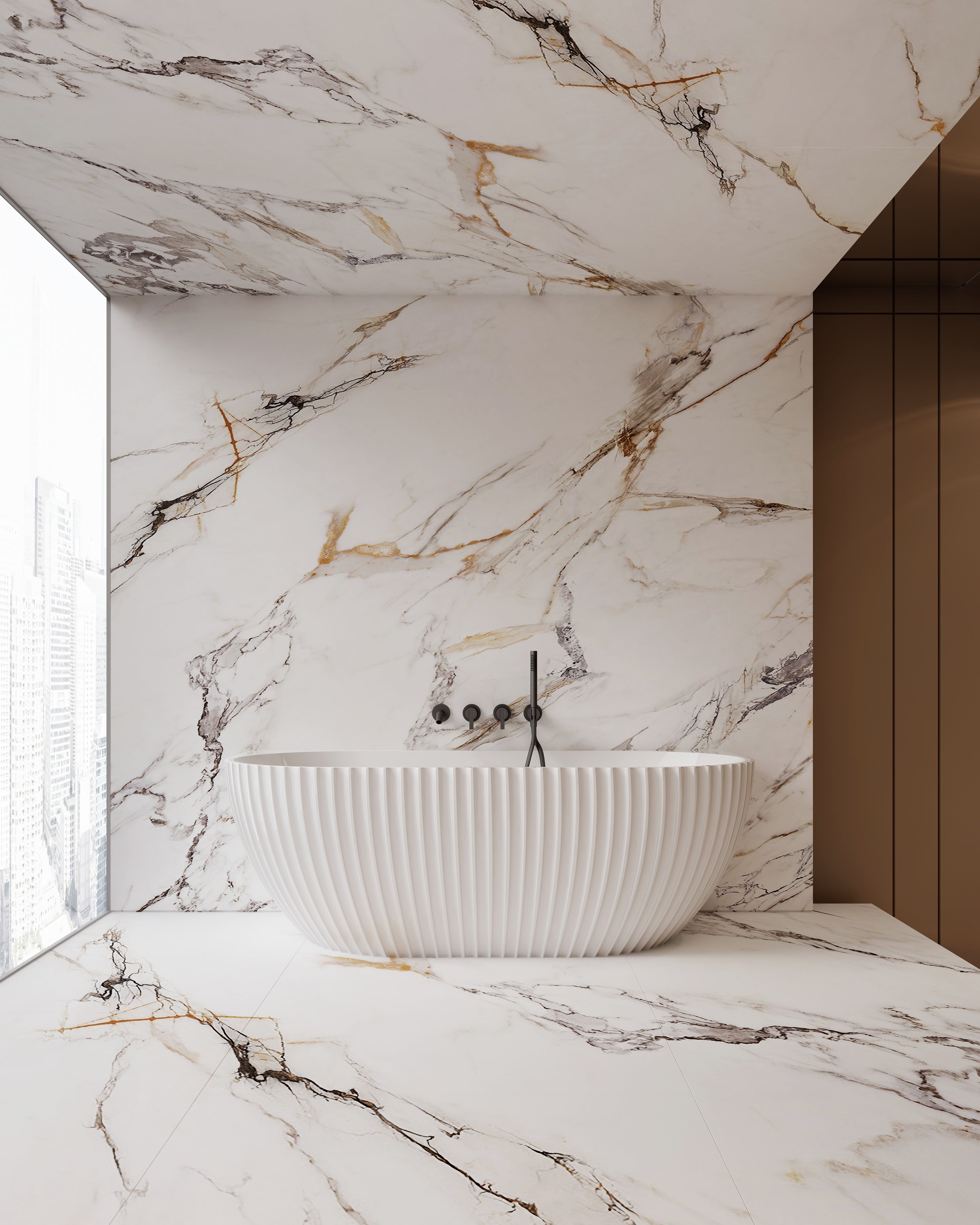 MonBlari MY-66616 Arc-shaped Wall-Mounted Bath Front View