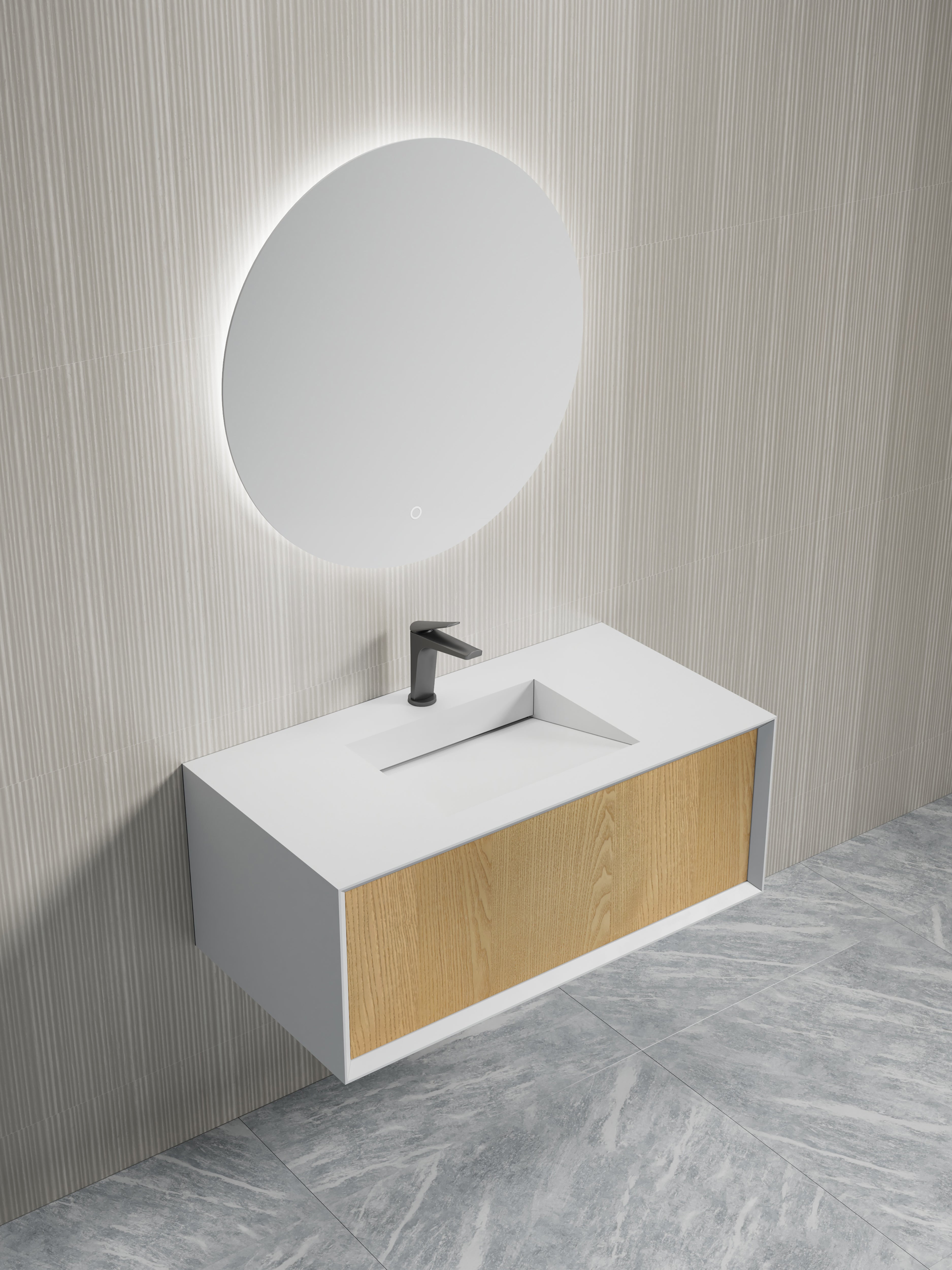 MonBlari TW-2501 vanity units with mirror-800mm side view