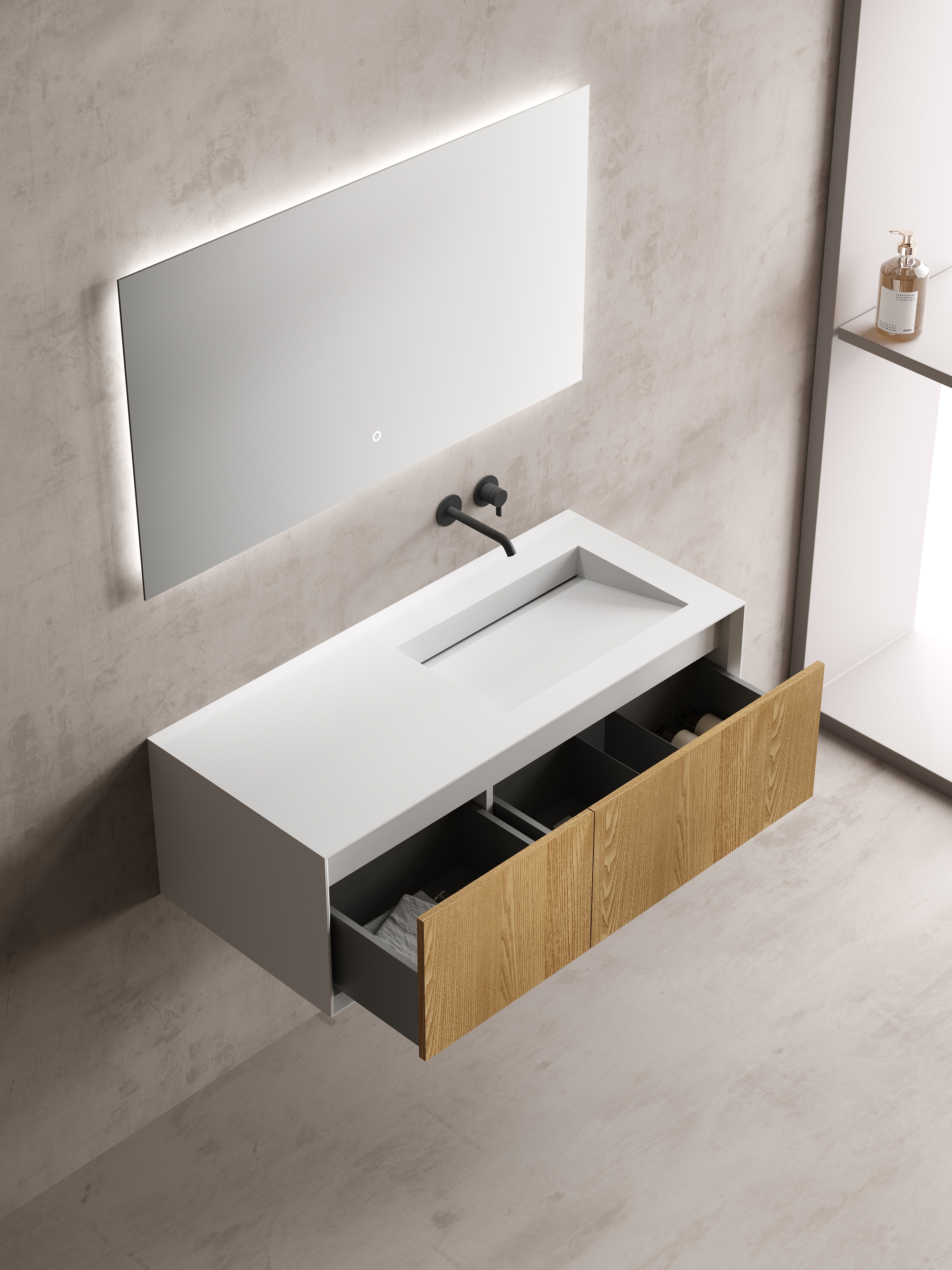 MonBlari TW-2503 vanity units with mirror-1200mm side view
