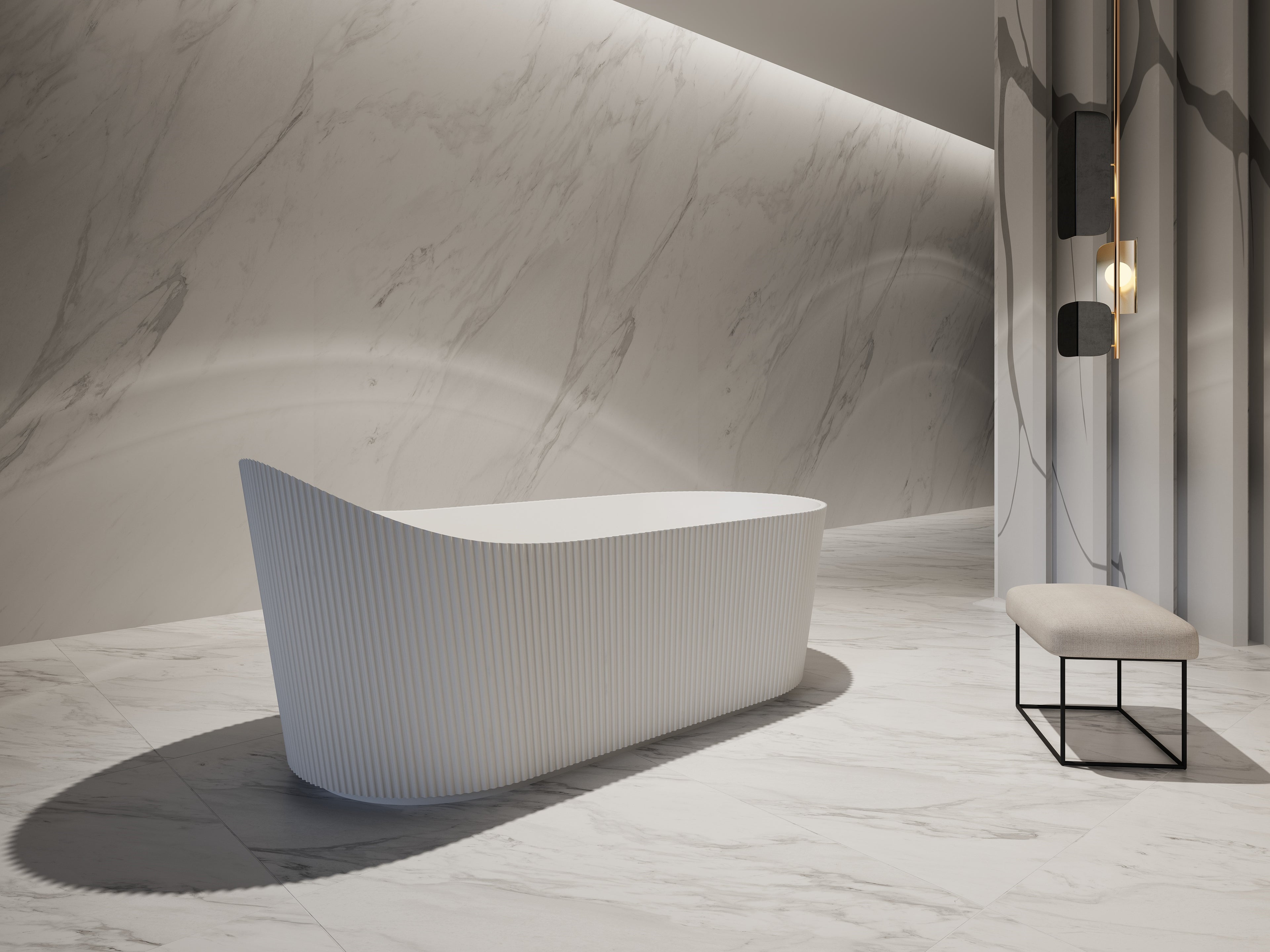 MonBlari TW-7192 Freestanding Bath Diagonal View Close-up