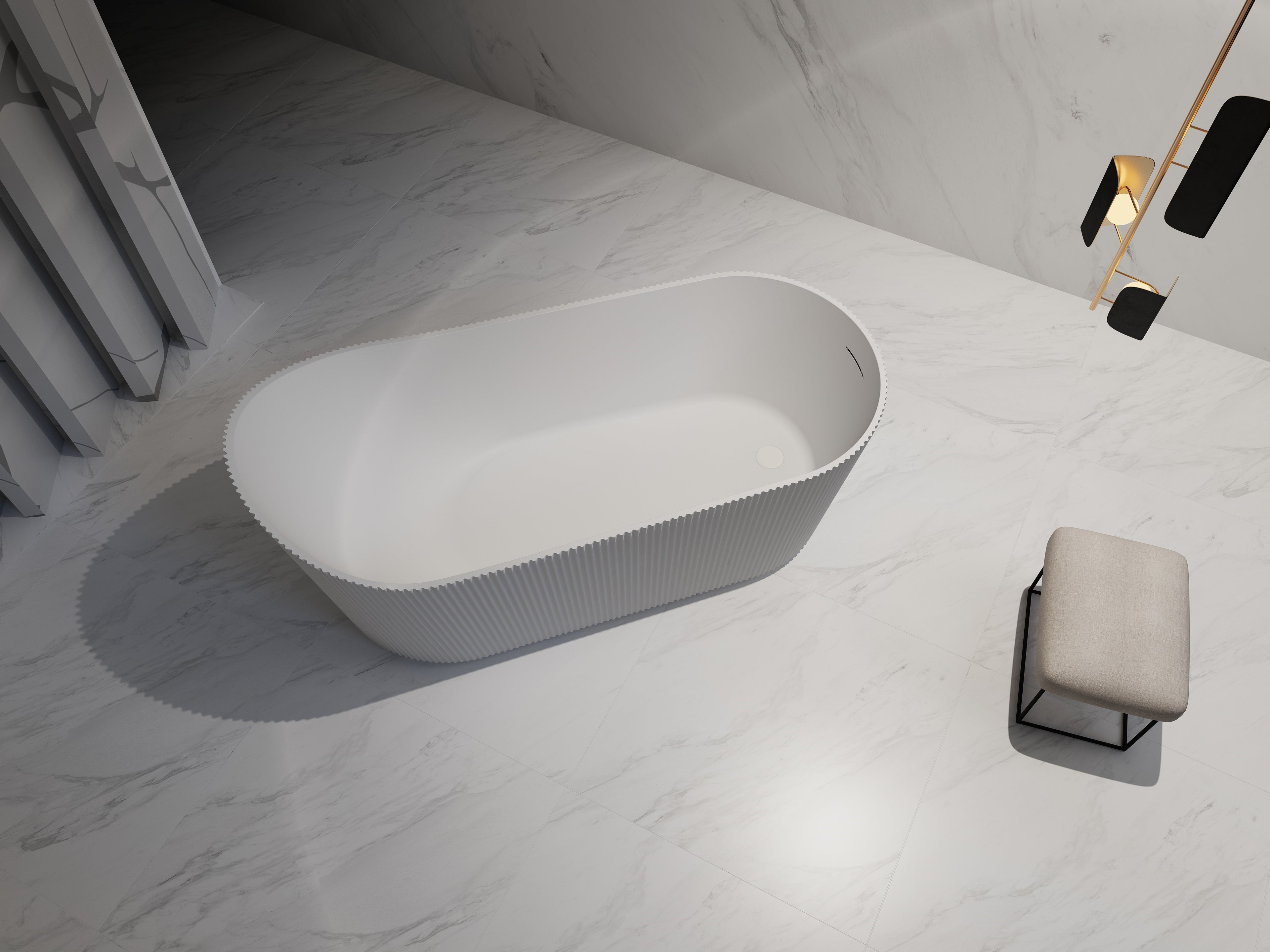 MonBlari TW-7192 Freestanding Bath Diagonal Top View Close-up