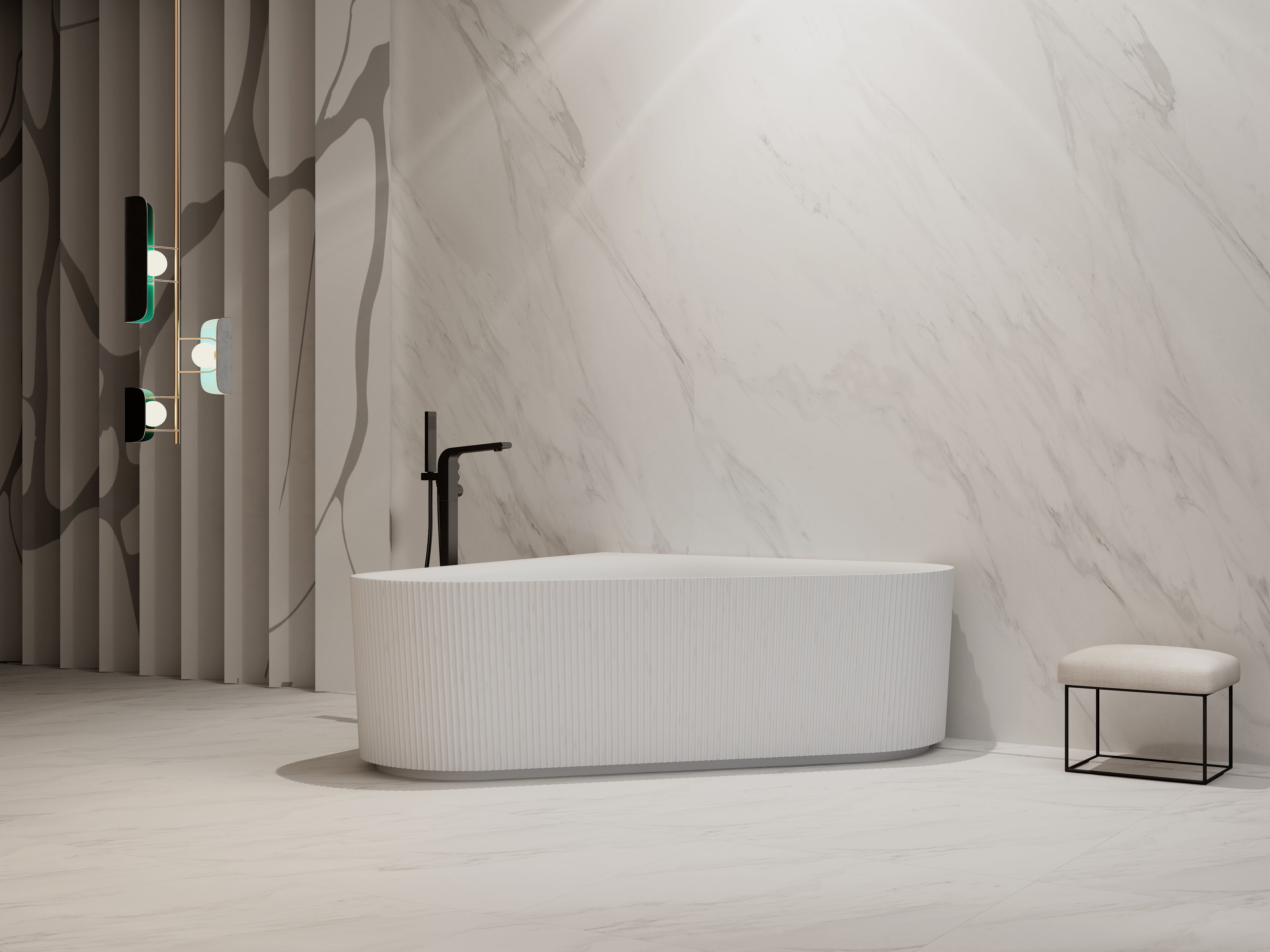 MonBlari TW-7197 solid surface triangle corner bath