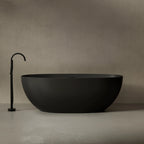 MonBlari TW-8507 Black Freestanding Bath Front View