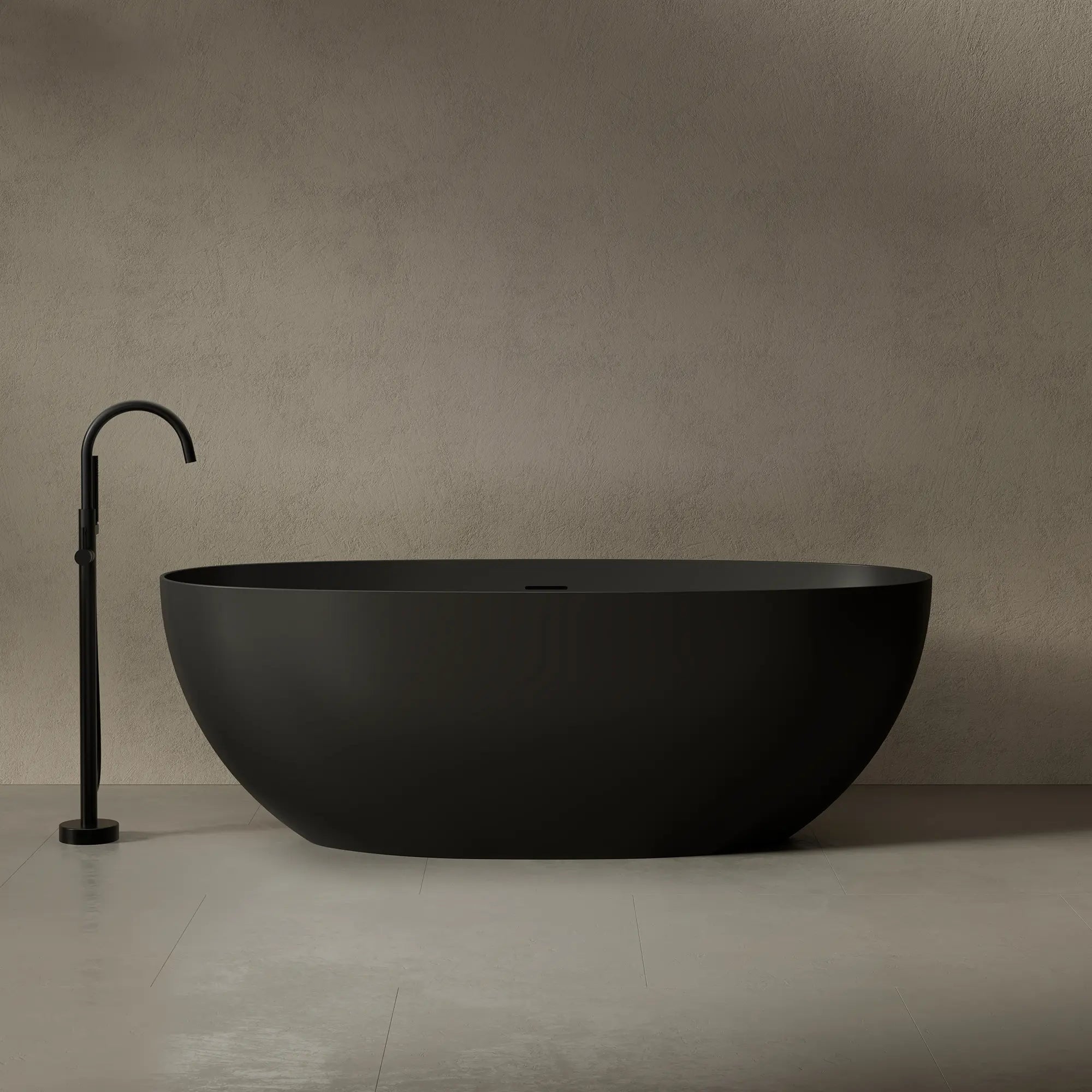 MonBlari TW-8507 Black Freestanding Bath Front View