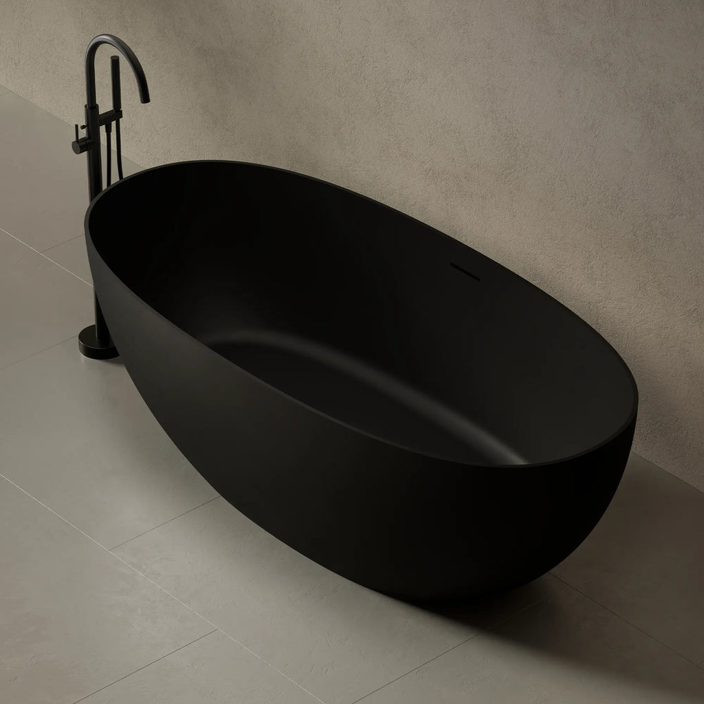 MonBlari TW-8507 Black Freestanding Bath Side View Close-up