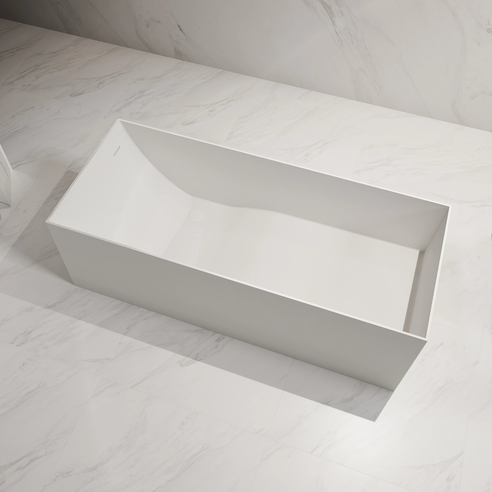MonBlari TW-8572 Freestanding Bath Right Side Diagonal Top View Close-up