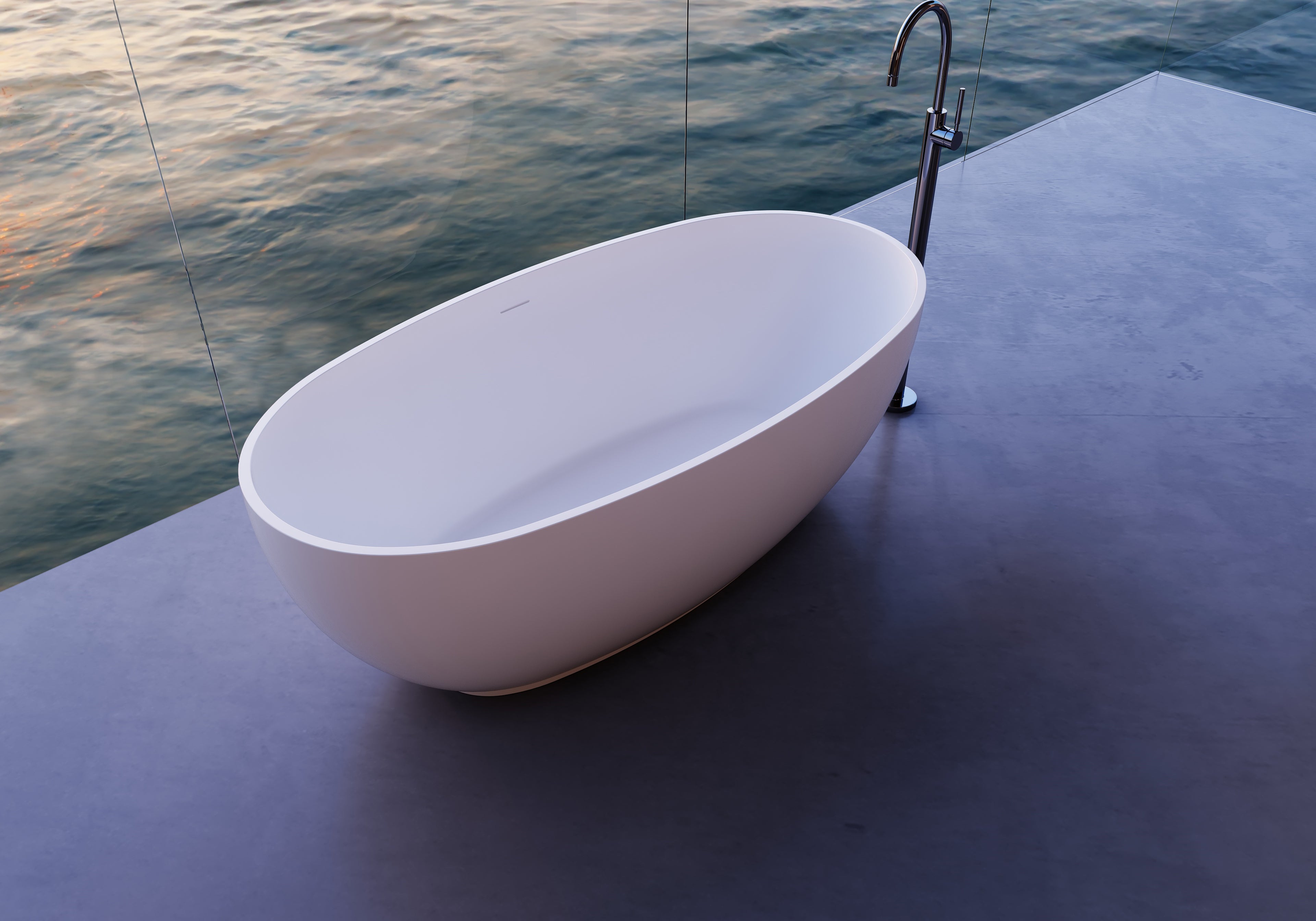 MonBlari TW-8607 freestanding soaking tub ergonomic design comfortable bath