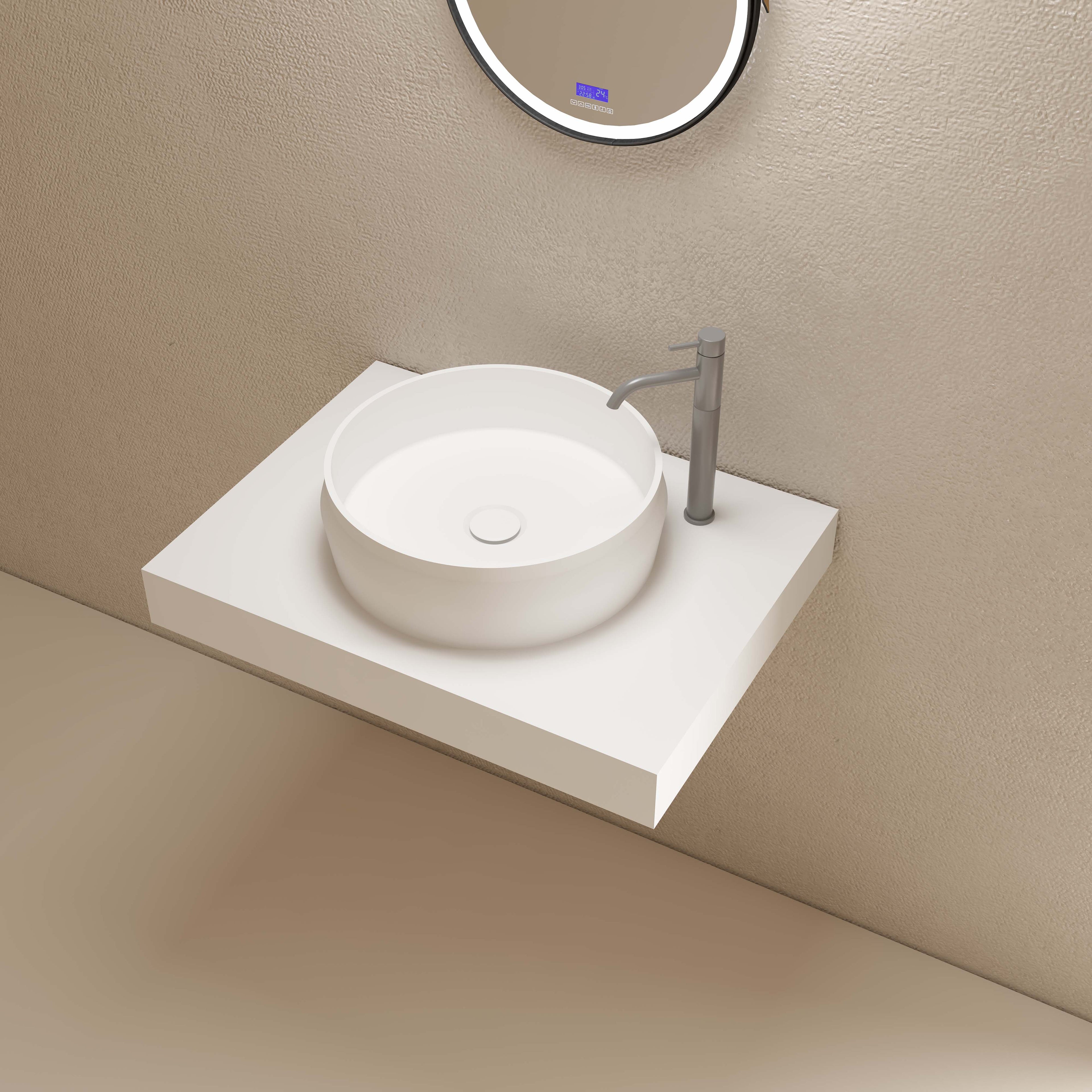 MonBlari TW-8639A solid surface countertop basin top view
