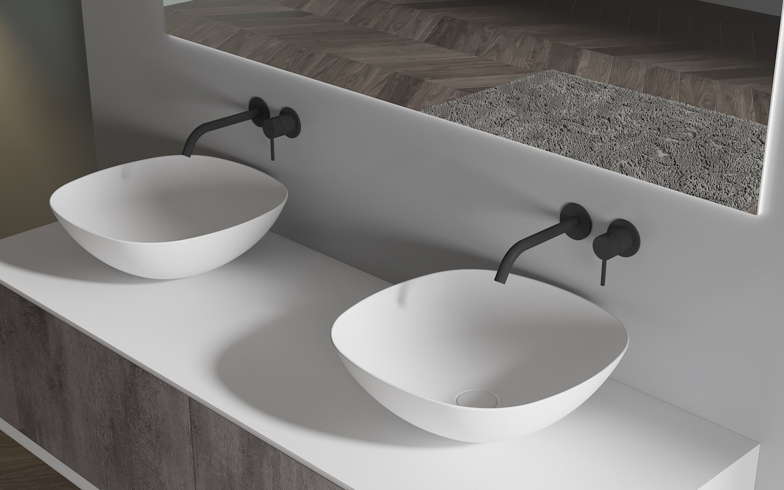 MonBlari TW-A106 solid surface countertop basin – modern bathroom sink
