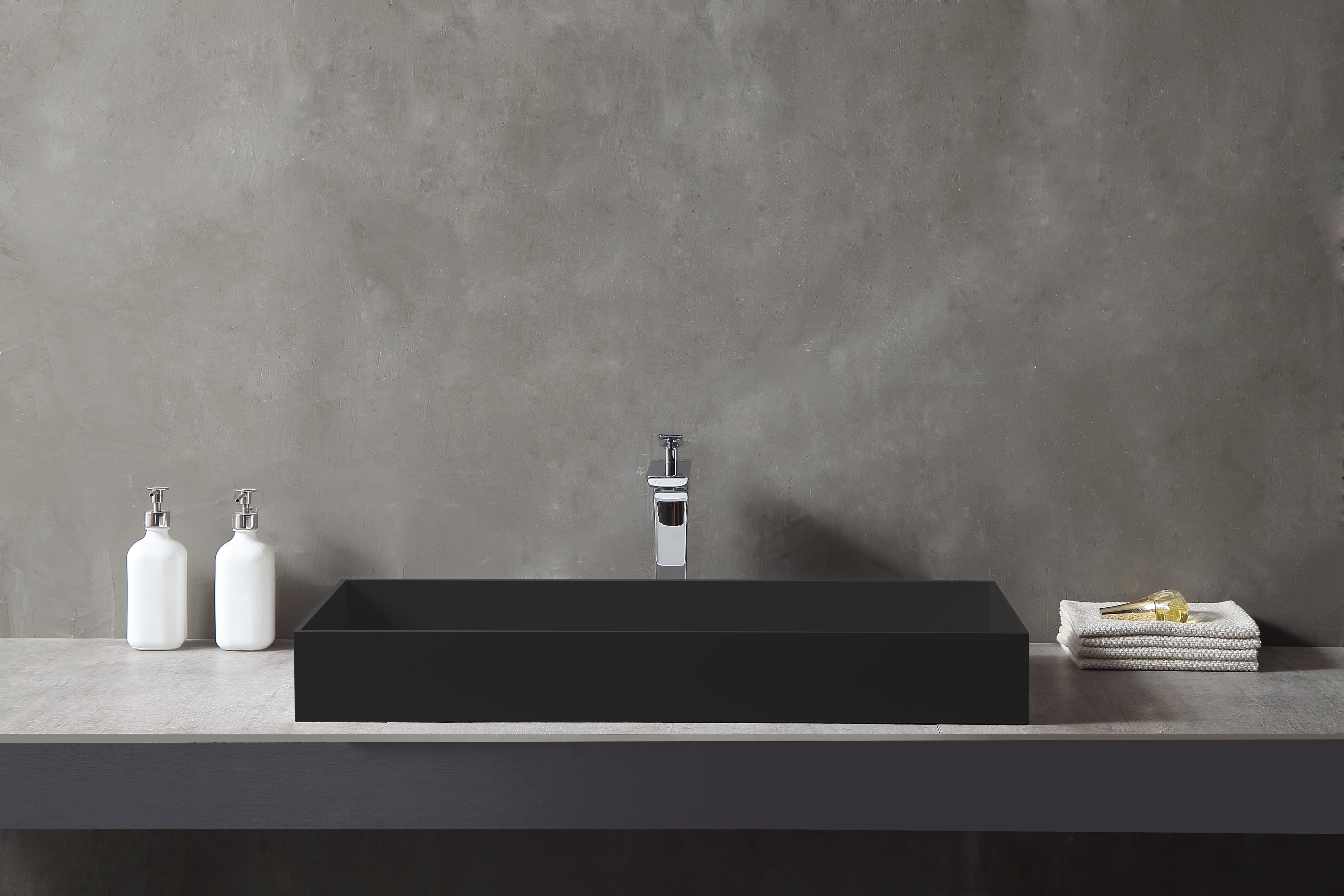 MonBlari TW-A112 rectangular black countertop basin