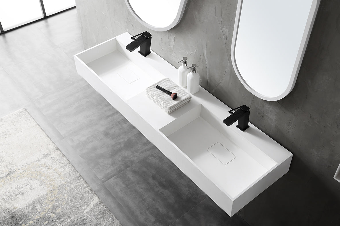 MonBlari TW-G231 solid surface basin side view
