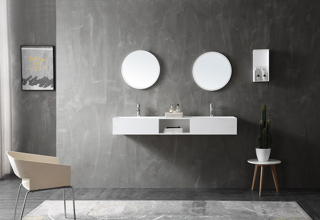 MonBlari TW-G235 solid surface wall-mounted basin
