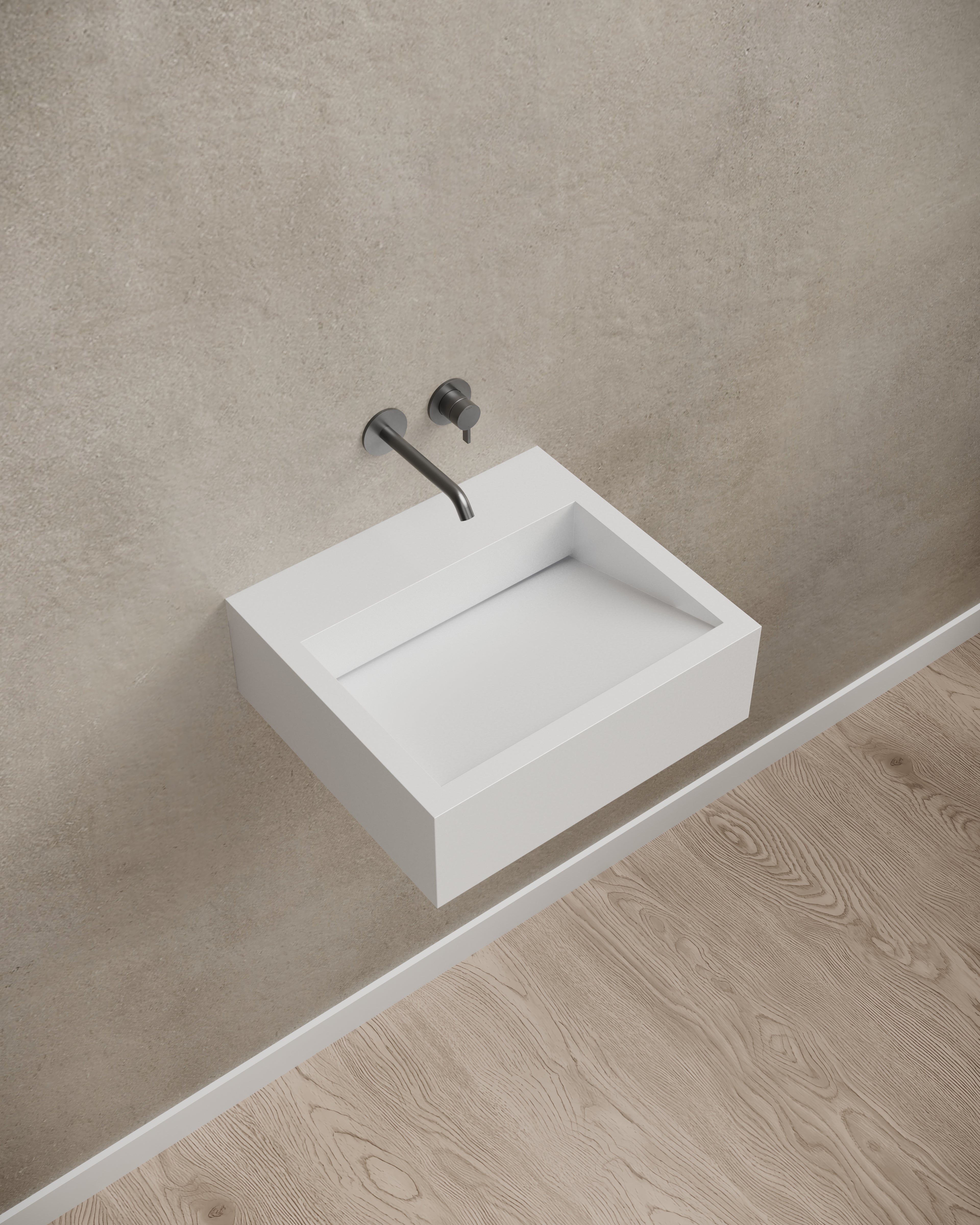 MonBlari TW-G271 wall-mounted basin side top view