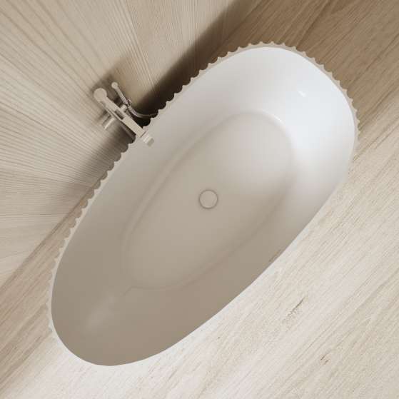 MonBlari VENUS Series Long Oval Bath Top View Panorama-1700x850x580mm-Scenario