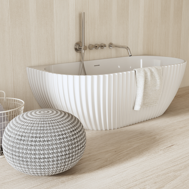 MonBlari VENUS Series Wall-Mounted Bath Diagonal View Panorama-1700x800x580mm