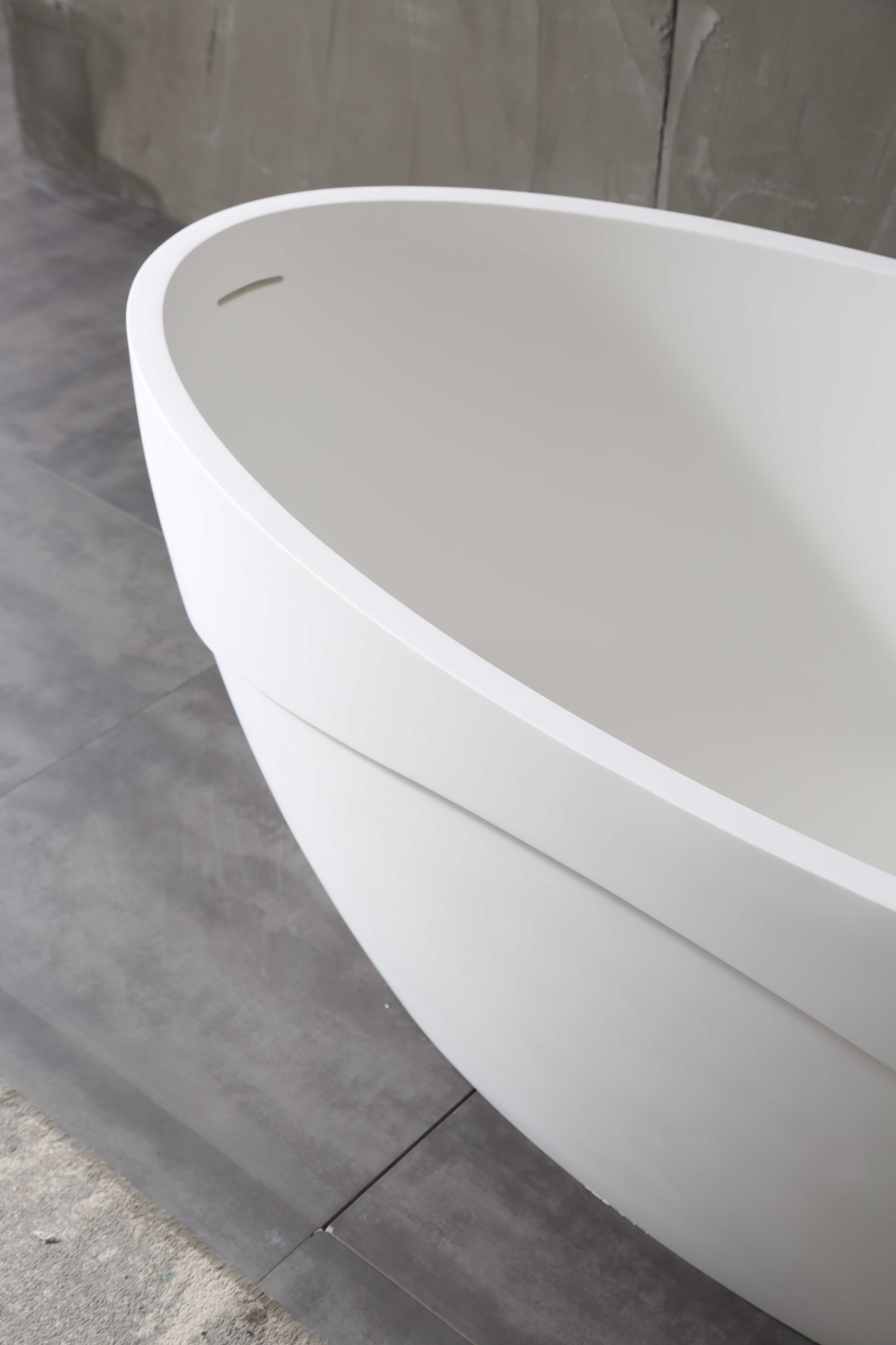 MonBlari XA-8809 solid surface bath side view close-up