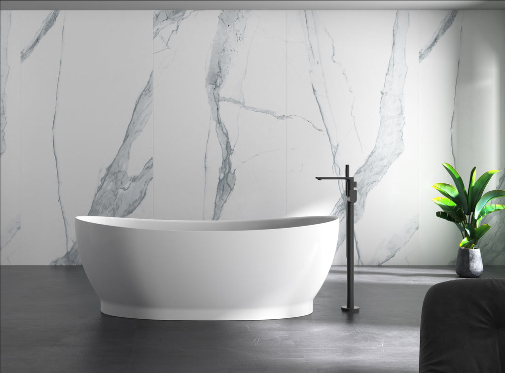 MonBlari XA-8838 solid surface freestanding bath front view