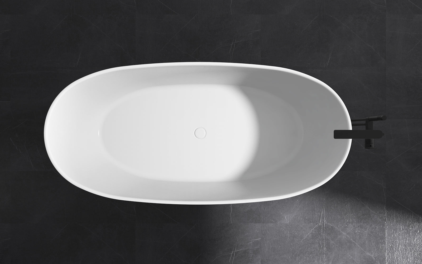 MonBlari XA-8838 solid surface freestanding bath top view detail