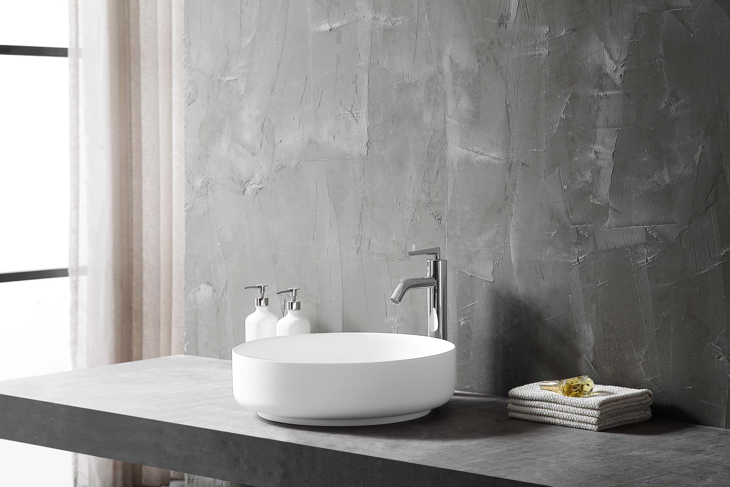 MonBlari XA-A93 round countertop basin | solid surface sink