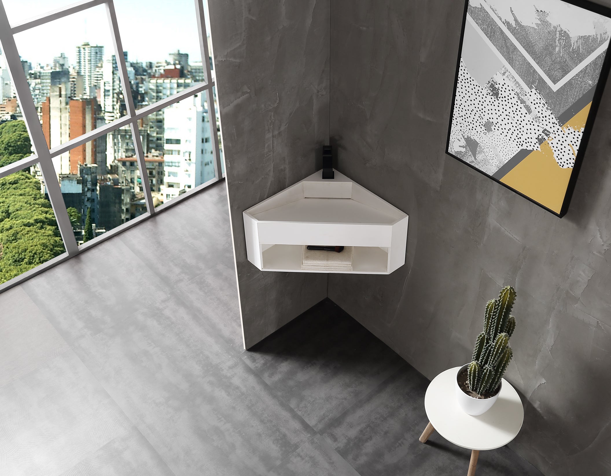 MonBlari XA-G70 solid surface wall-mounted basin