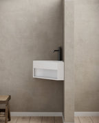 MonBlari XA-G70 solid surface wall-mounted basin side view