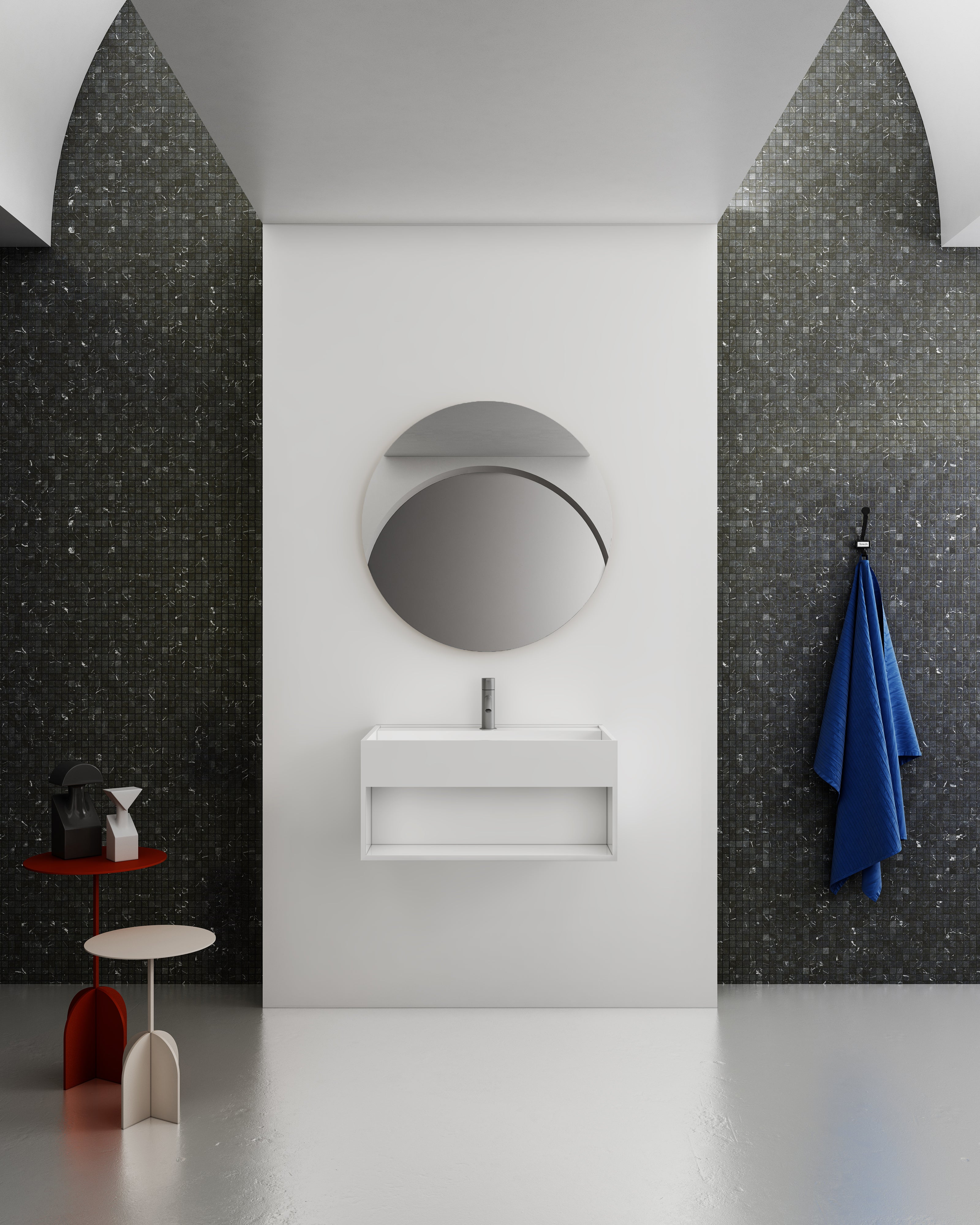 MonBlari XA-G72 solid surface wall-mounted basin