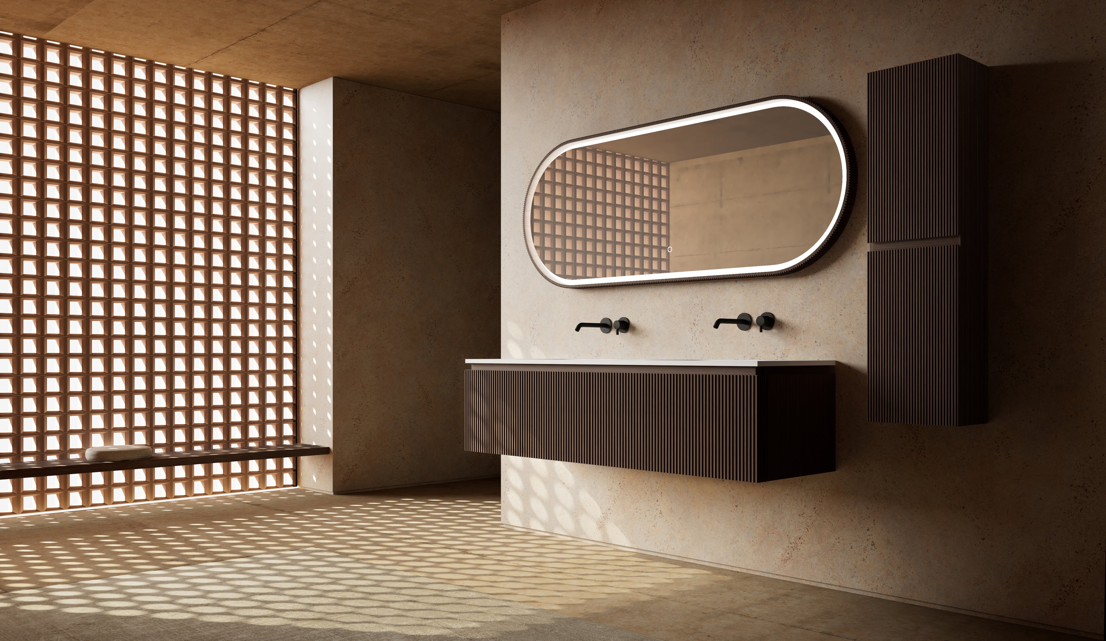 Monblair MW-V0622 double vanity units with mirror-1400mm side view