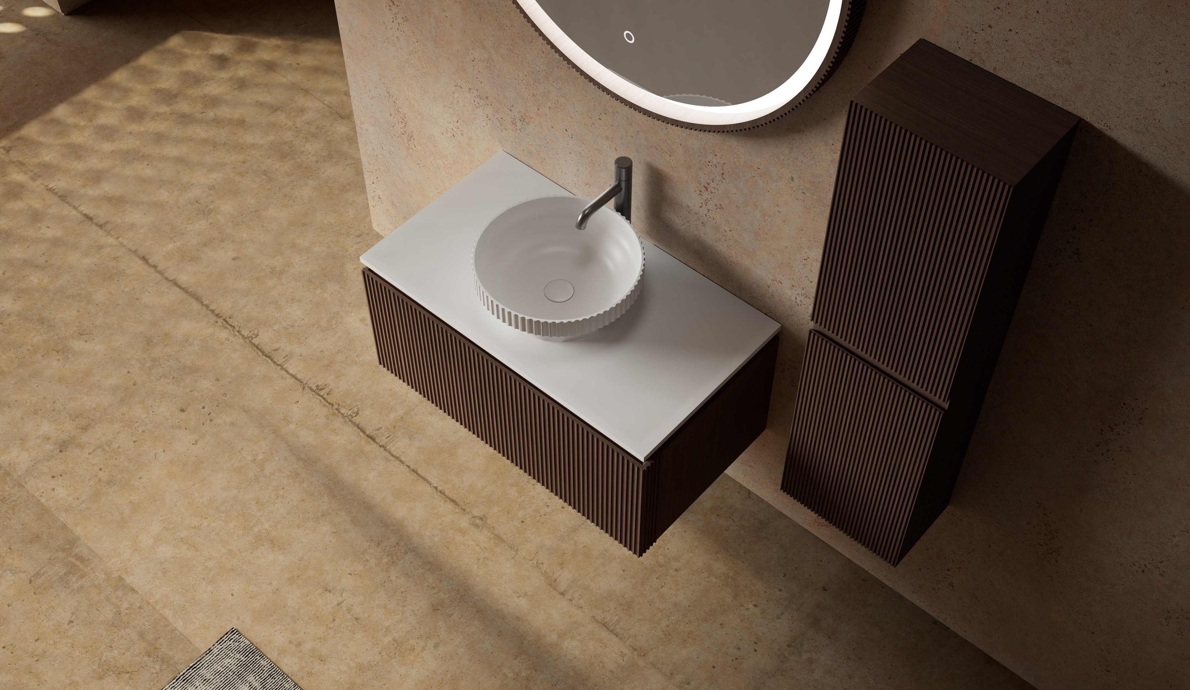 Monblair MW-V0631 vanity units with mirror-900mm top view close-up