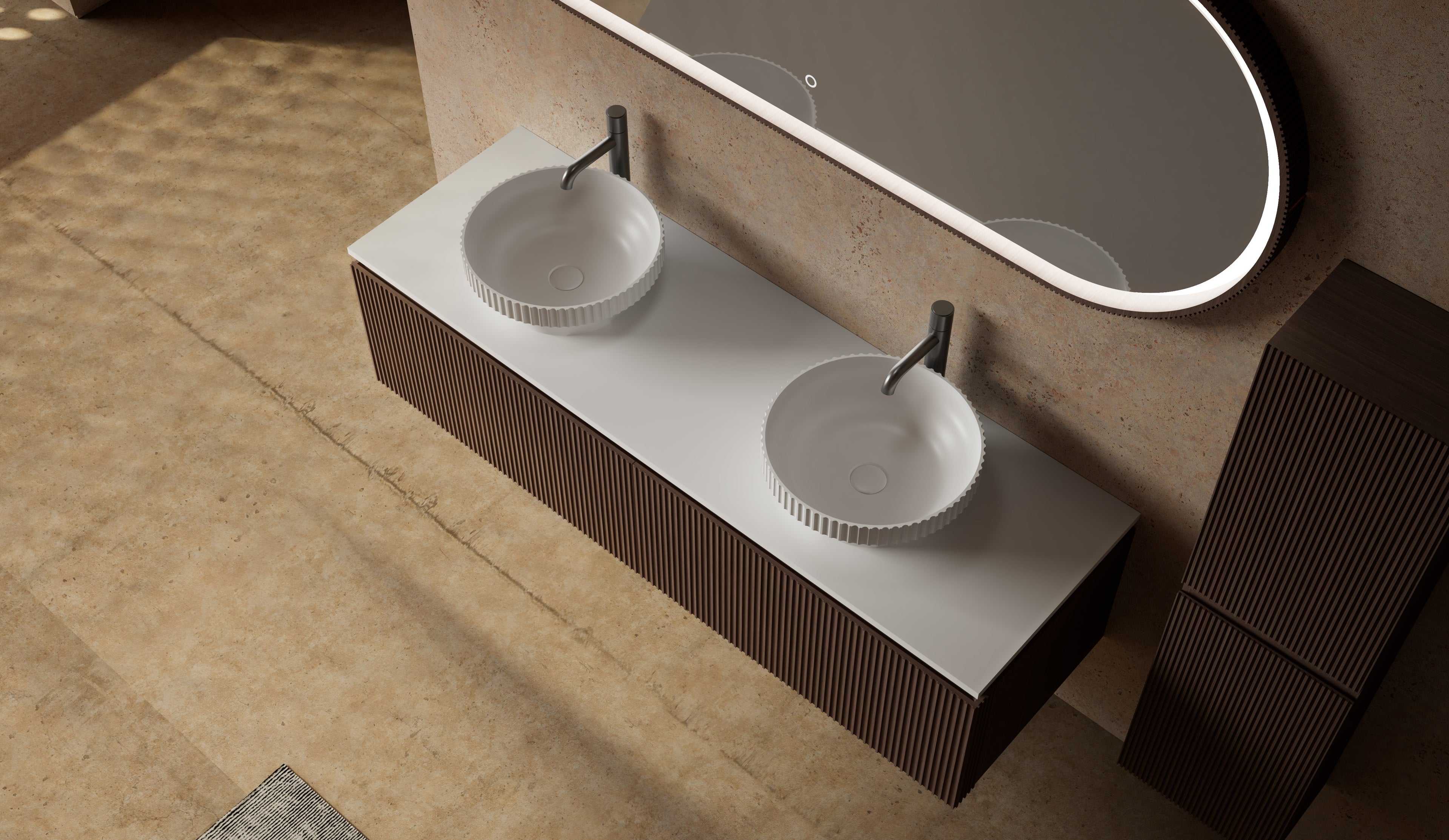 Monblair MW-V0632 double vanity units with mirror-1200mm top view