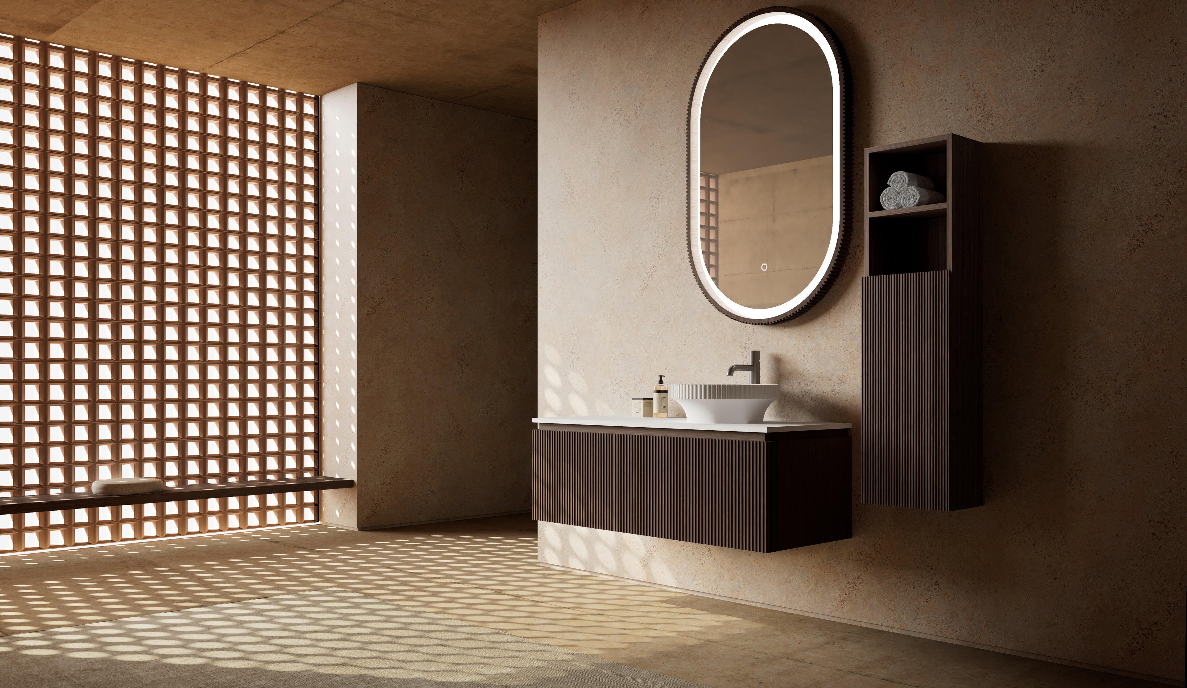 Monblair MW-V0633 vanity units with mirror-1400mm side view