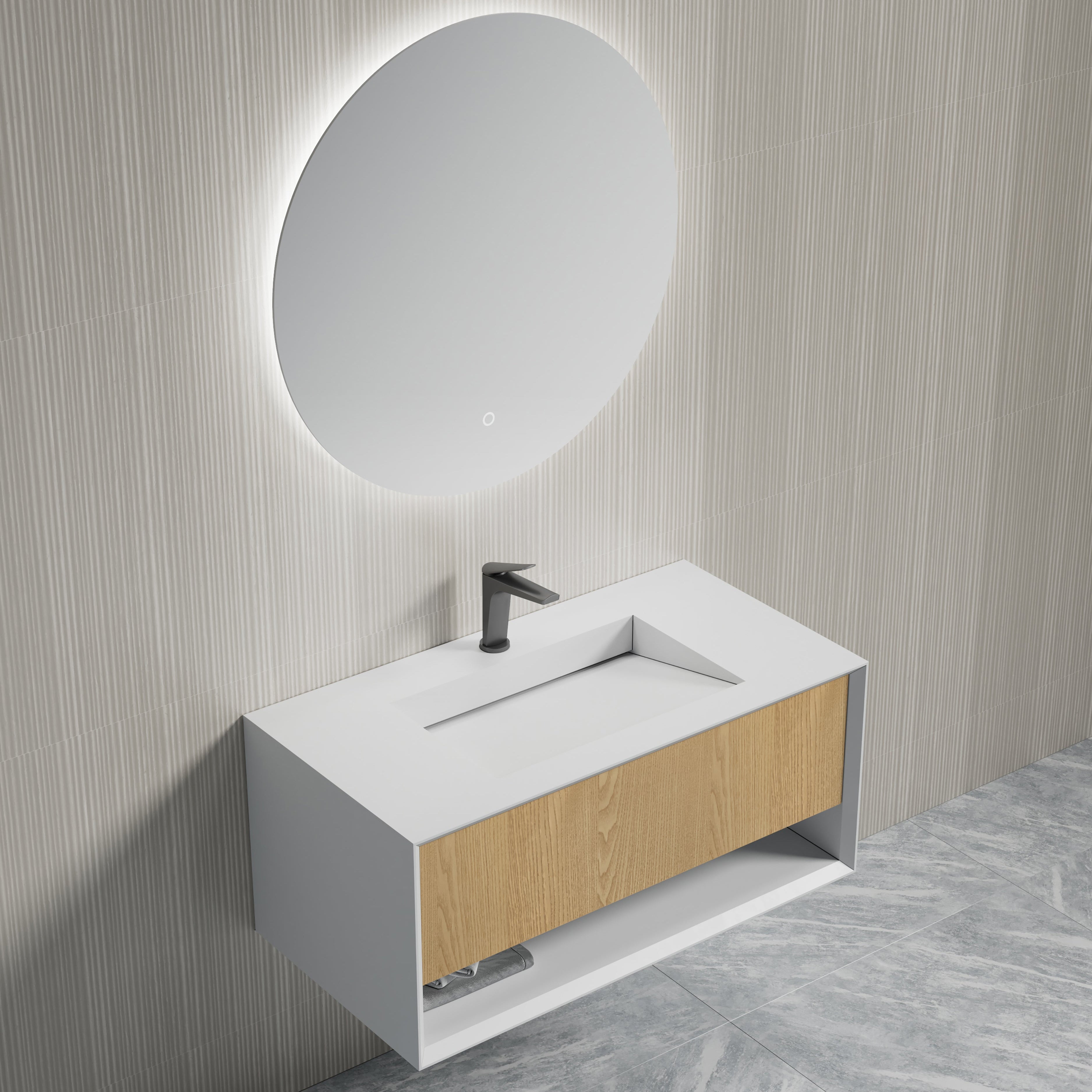Monblari TW-2500 Vanity Units with Mirror - 800mm - SideTopView