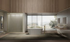 MonBlari TW-6611 Wide Oval Freestanding Bath Soaking Tub