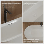 MonBlari TW-6611 Wide Oval Freestanding Bath Soaking Tub