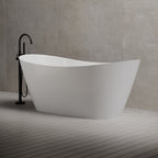 MonBlari TW-6612 Wide Oval Freestanding Bathtub-Side View Close-up