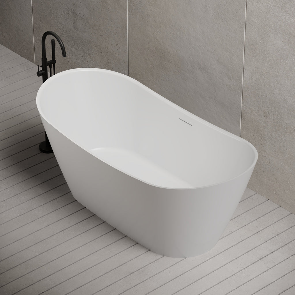 MonBlari TW-6612 Wide Oval Freestanding Bathtub Diagonal Top View Close-up