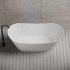 MonBlari TW-6612 Wide Oval Freestanding Bathtub Front Top View Close-up