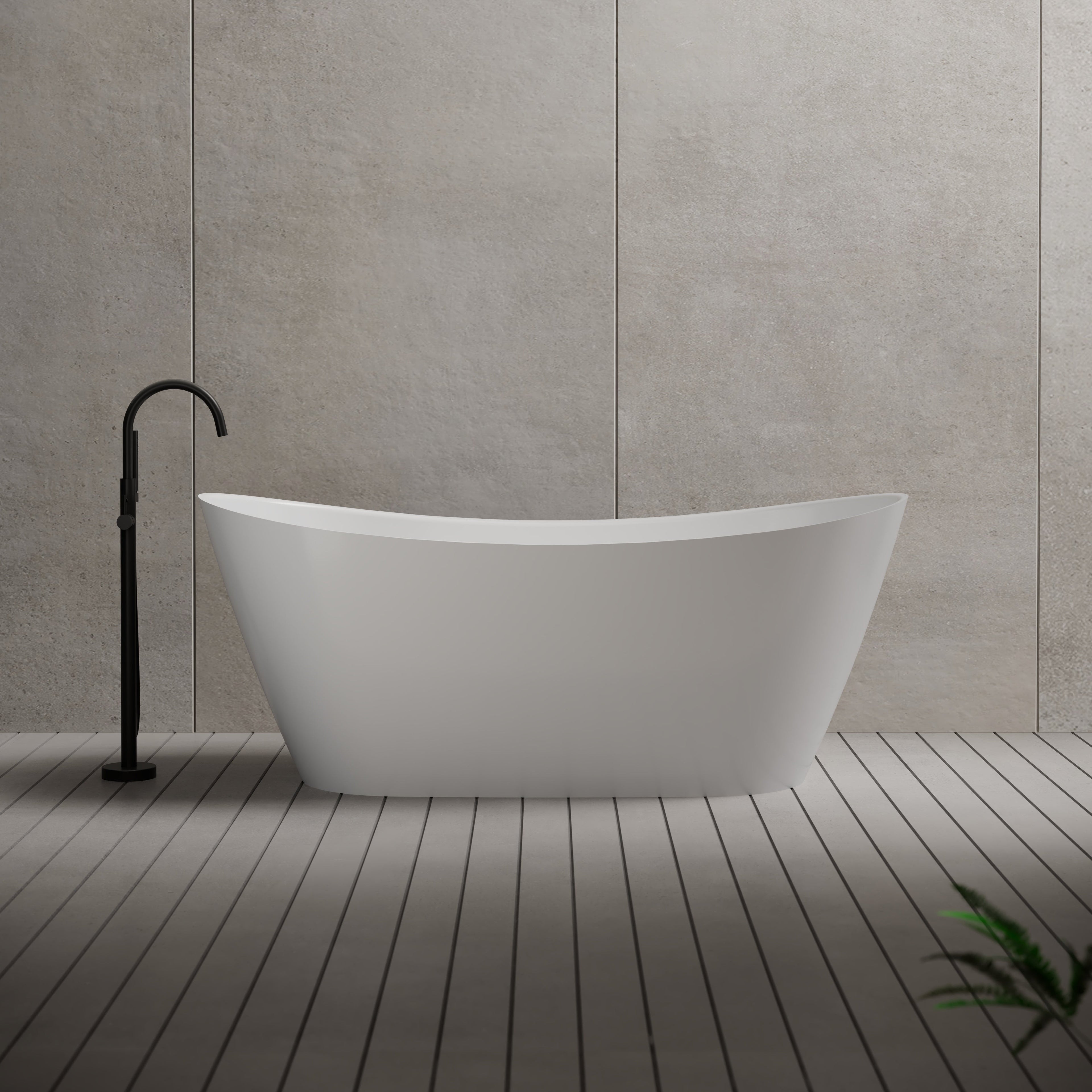 MonBlari TW-6612 Wide Oval Freestanding Bathtub-FrontView